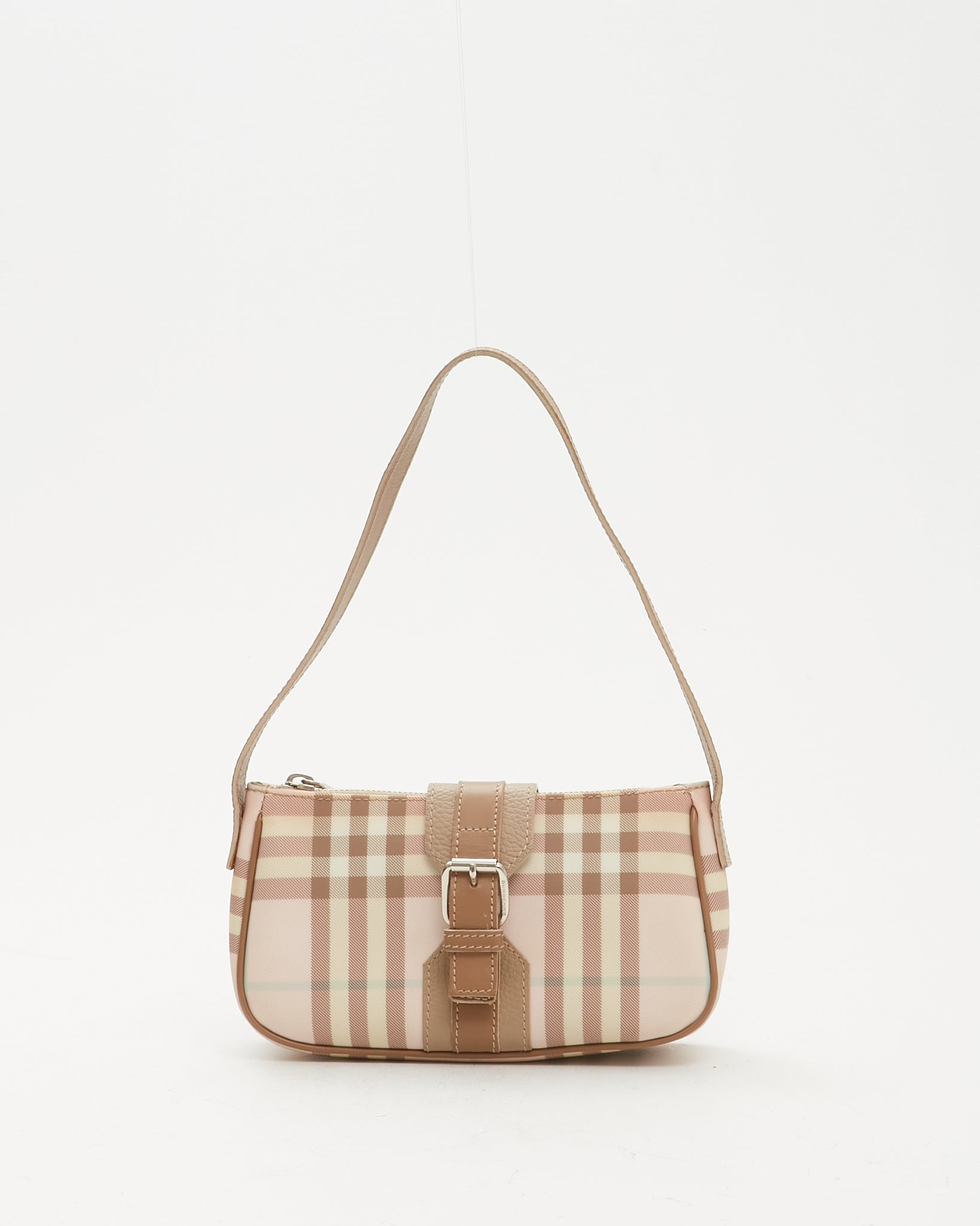 Explore a Burberry Pink Nova Check Shoulder Bag Authenticated
