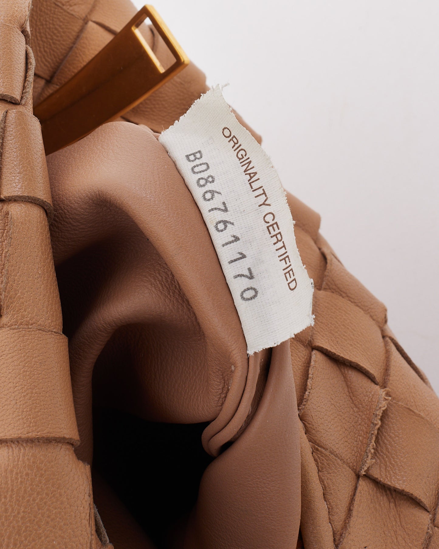 Bottega Veneta Beige Almond Intrecciato Leather Mini Jodie Bag