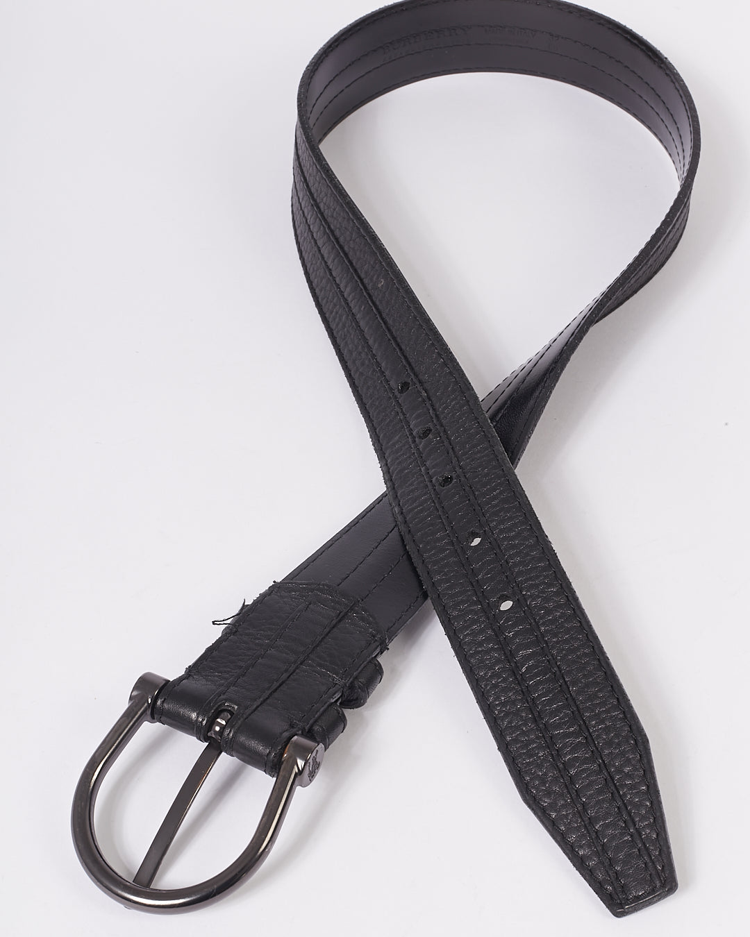 Burberry Black Leather Buckle Belt - 32/80