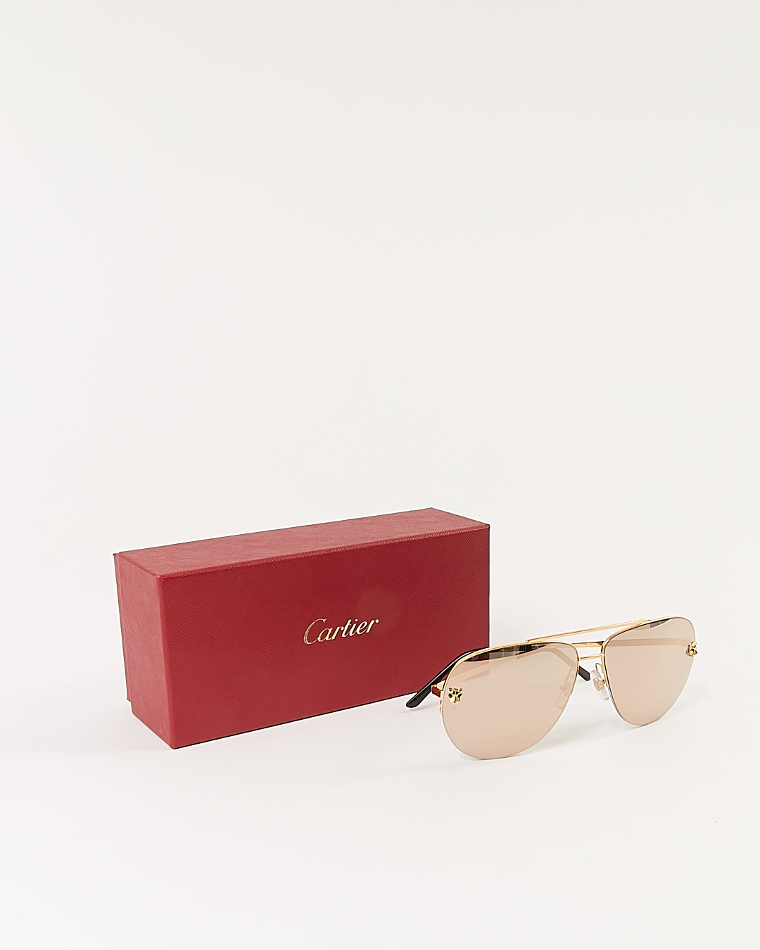 Cartier Gold Panthere Aviator Sunglasses