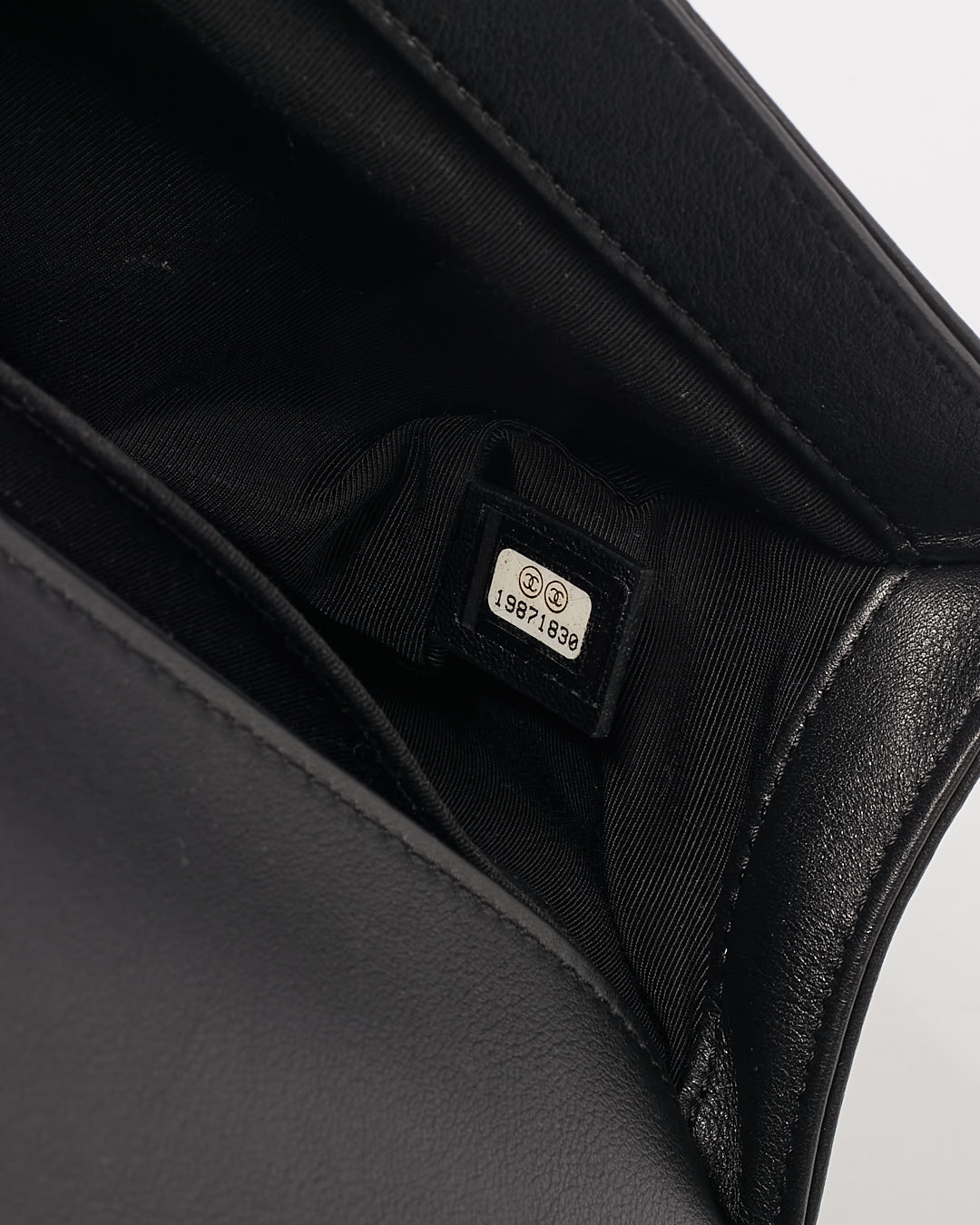 Chanel Black Lambskin Leather Jacquard Dallas Medium Boy Bag