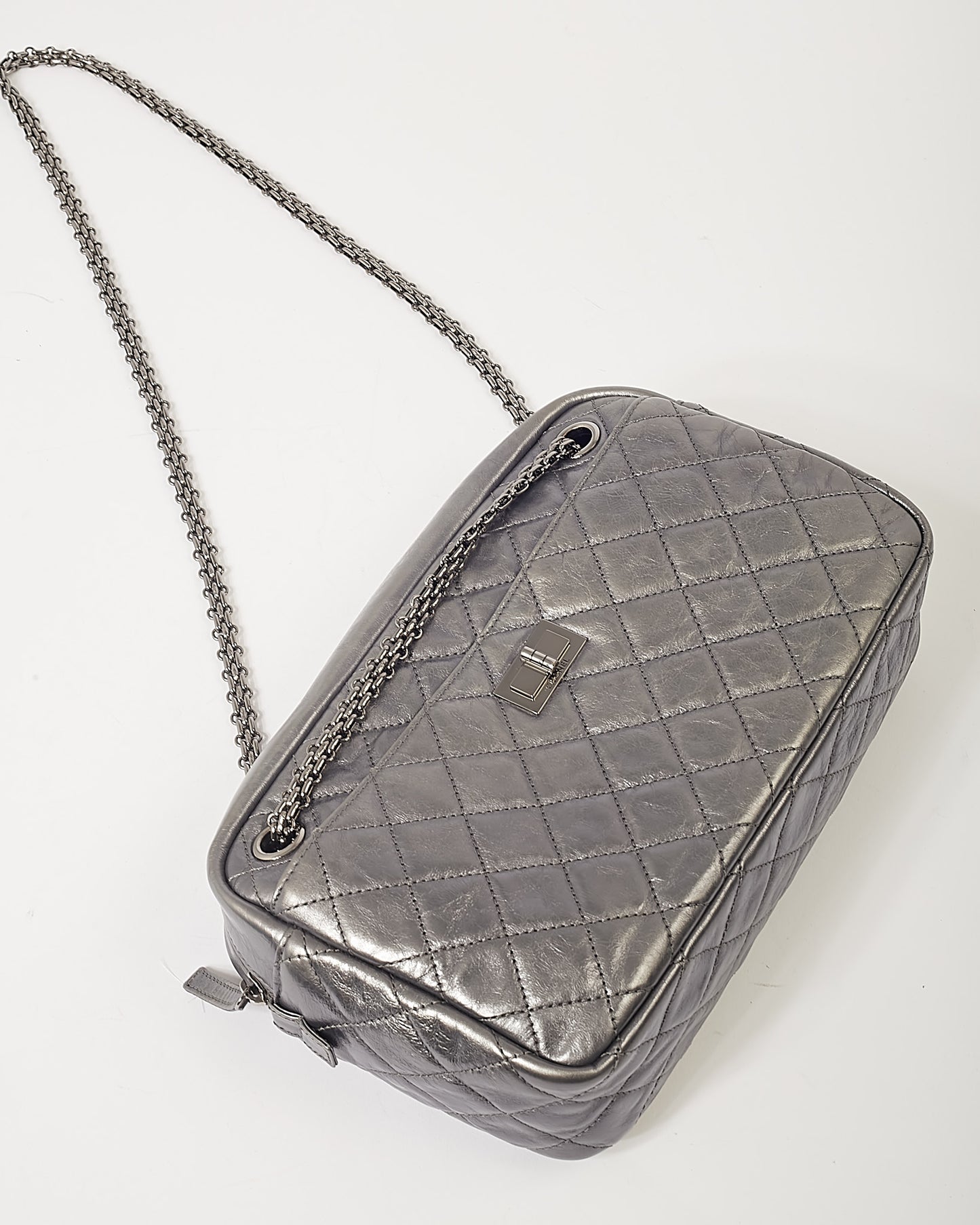 Chanel Dark Silver Leather Large Reissue Camera bag