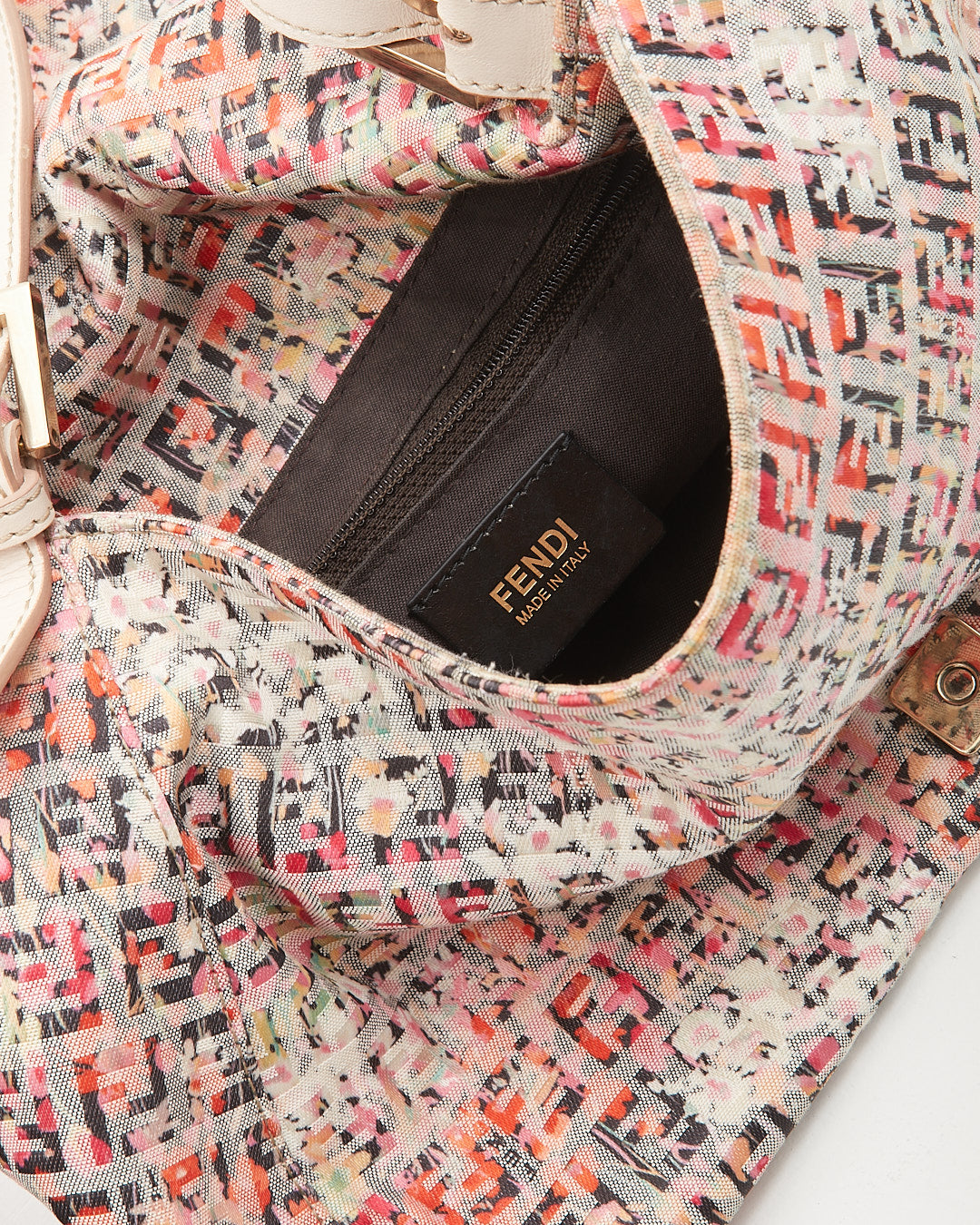 Fendi Floral Multi Color Zucchino Canvas Mama Forever Shoulder Bag