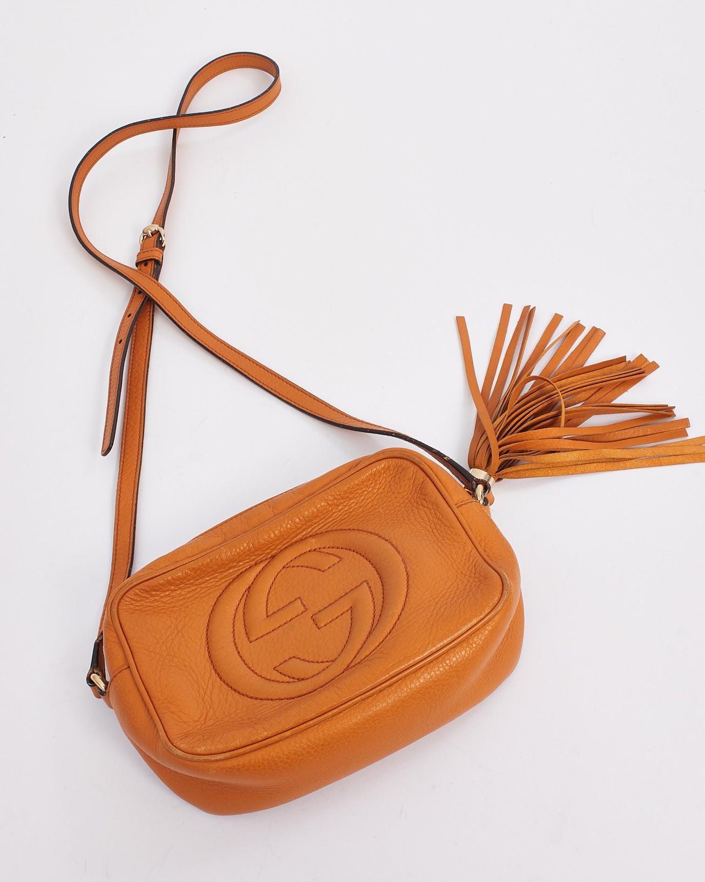 Gucci Burnt Orange Leather Soho Disco Crossbody Bag