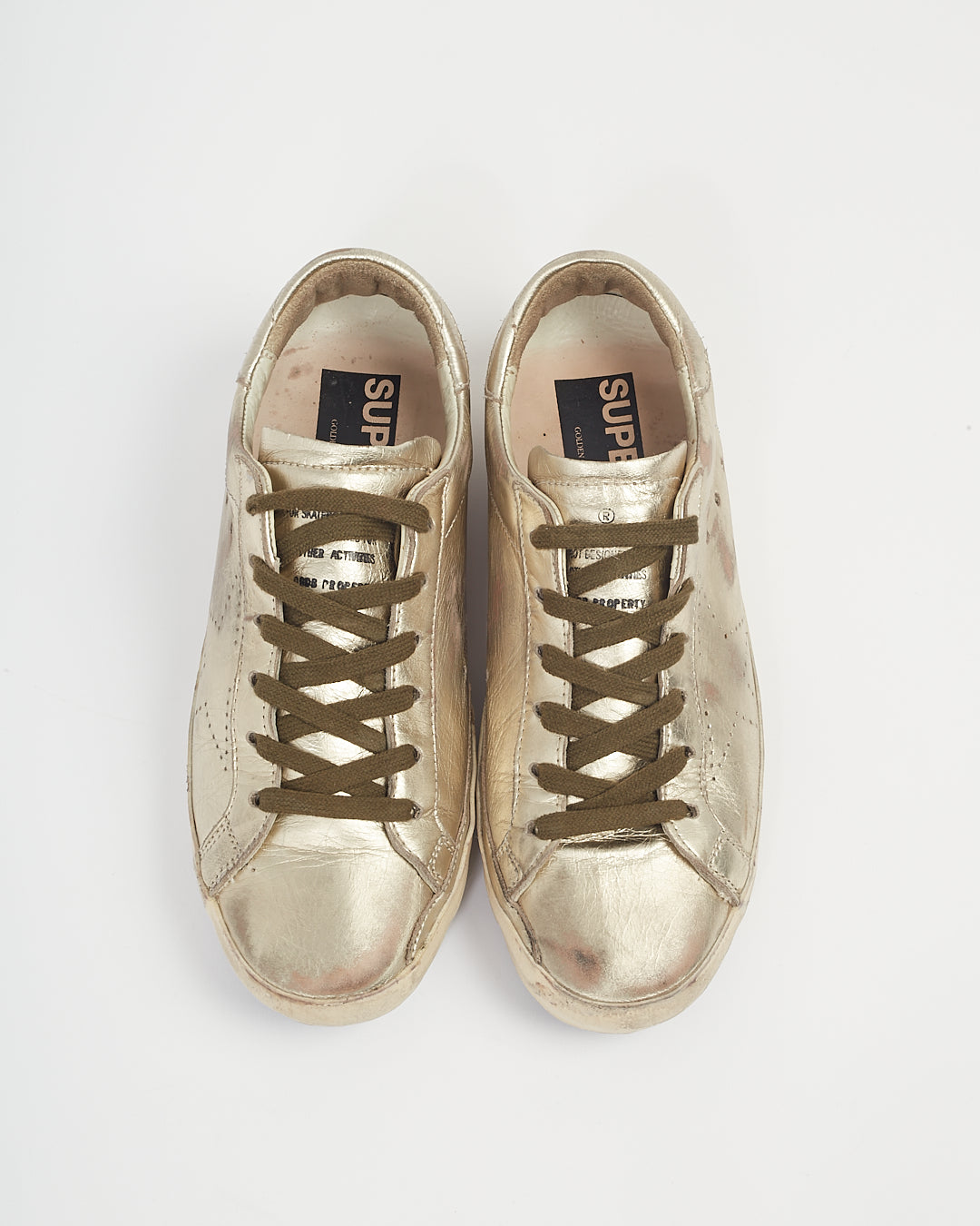 Golden Goose Metallic Gold Sneakers - 38