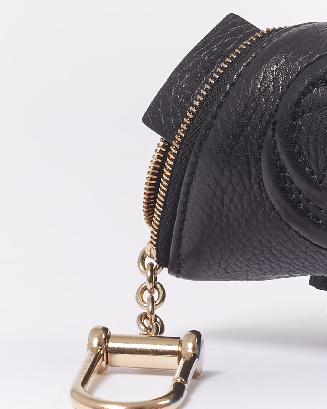 Gucci Black Pebbled Leather Soho Chain Coin Pouch