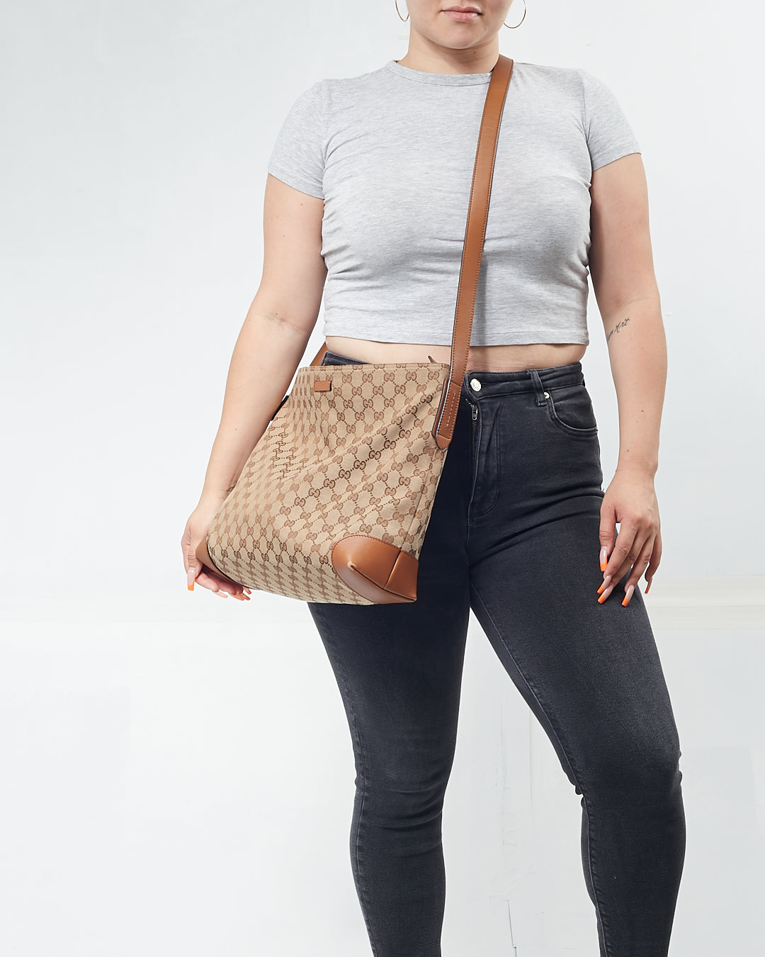 Gucci Brown GG Canvas Sherry Line Crossbody Bag