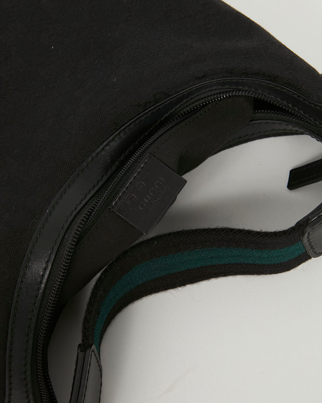 Gucci Black Guccissima Canvas Sherry Line Mini Hobo Shoulder Bag