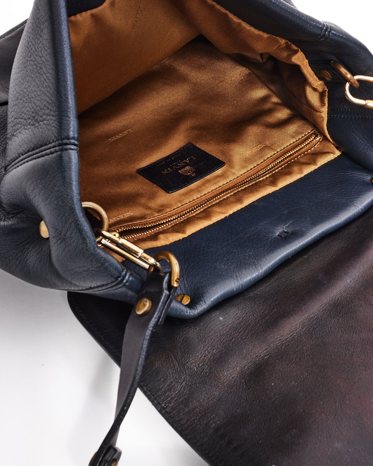 Lanvin Black Leather Shoulder Happy Bag