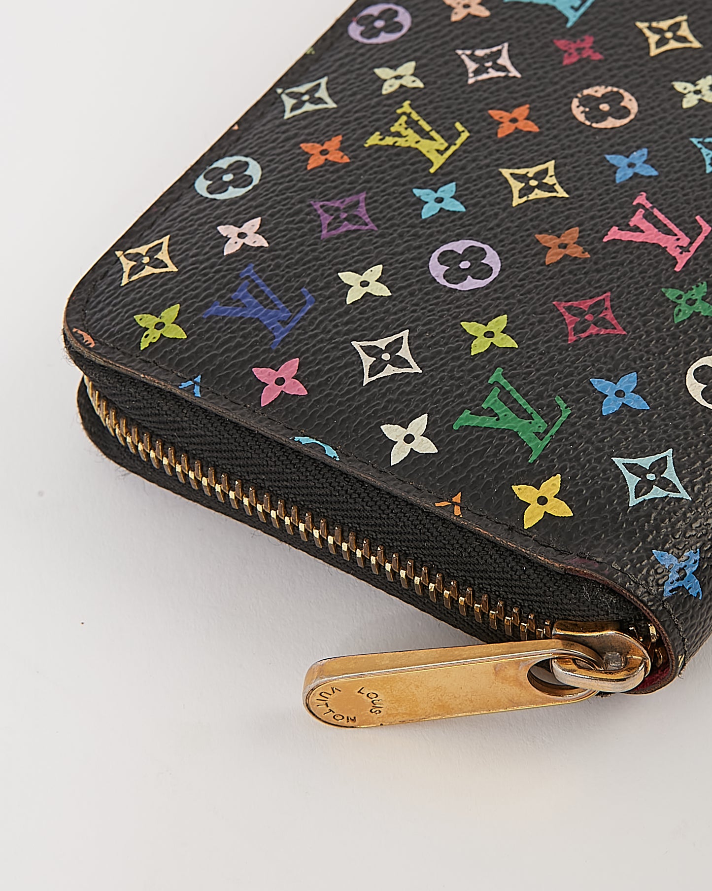 Louis Vuitton Monogram Black Multicolore Murakami Zippy Wallet