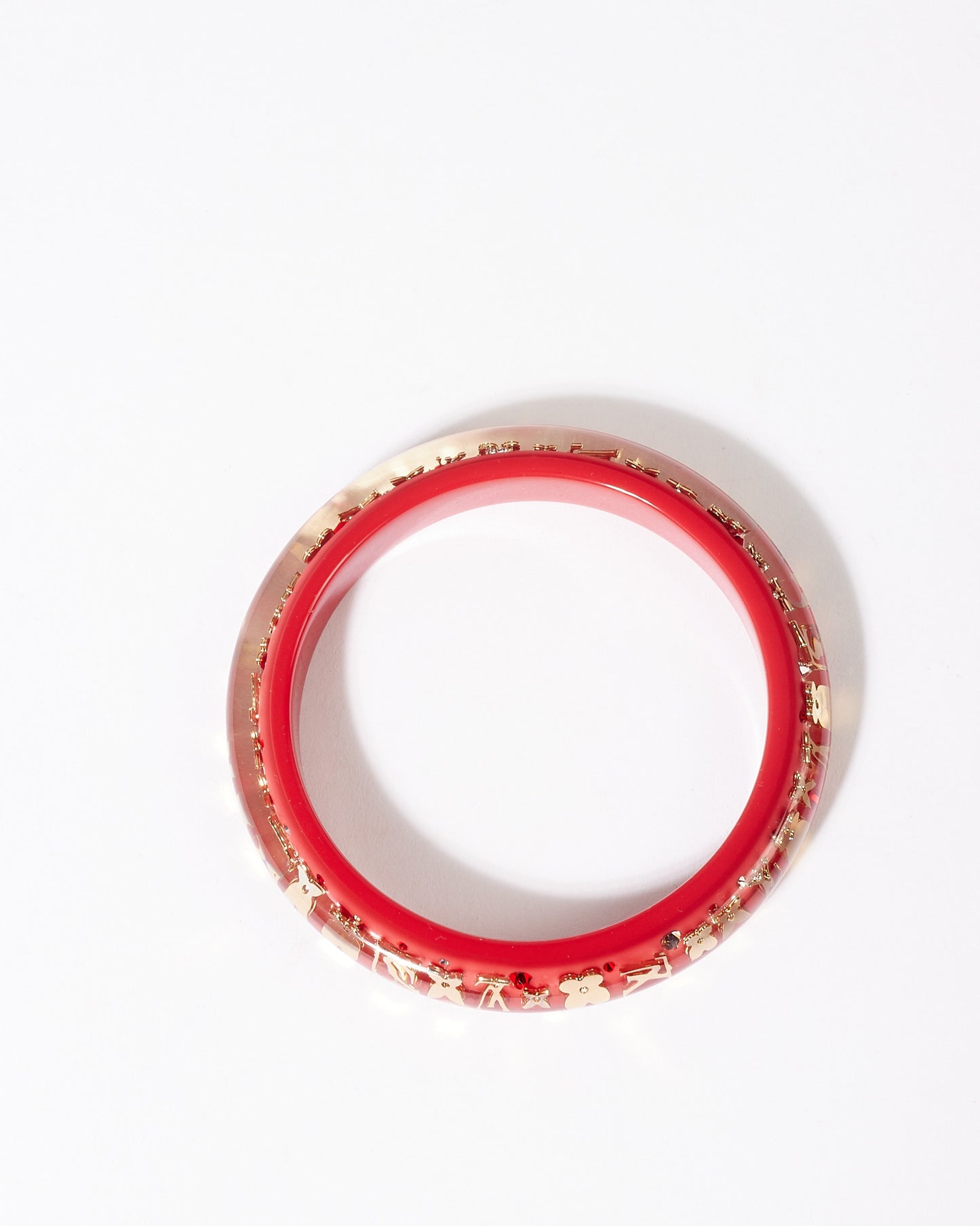 Louis Vuitton Red Monogram Inclusion Bangle Bracelet