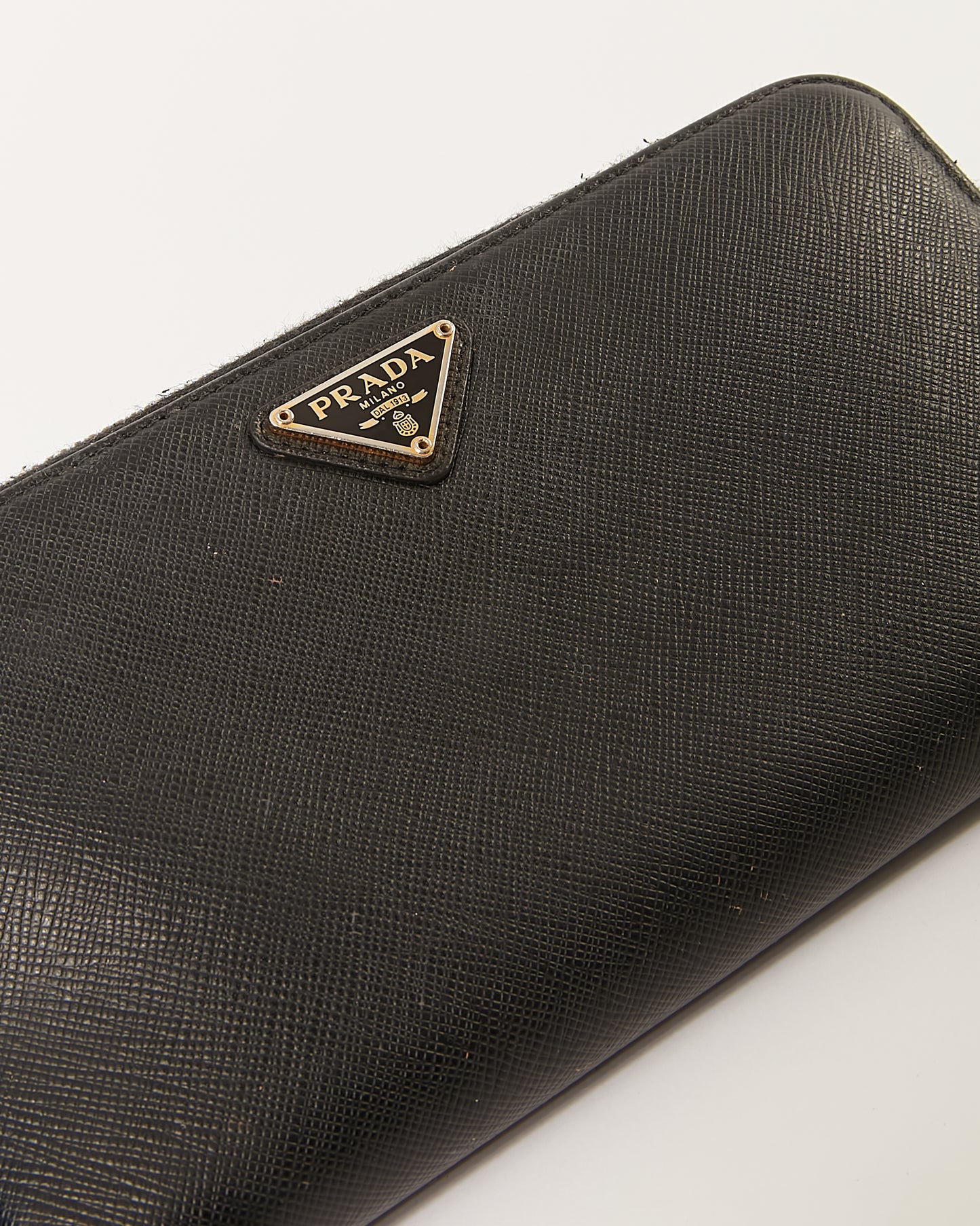 Prada Black Saffiano Leather Zippy Wallet