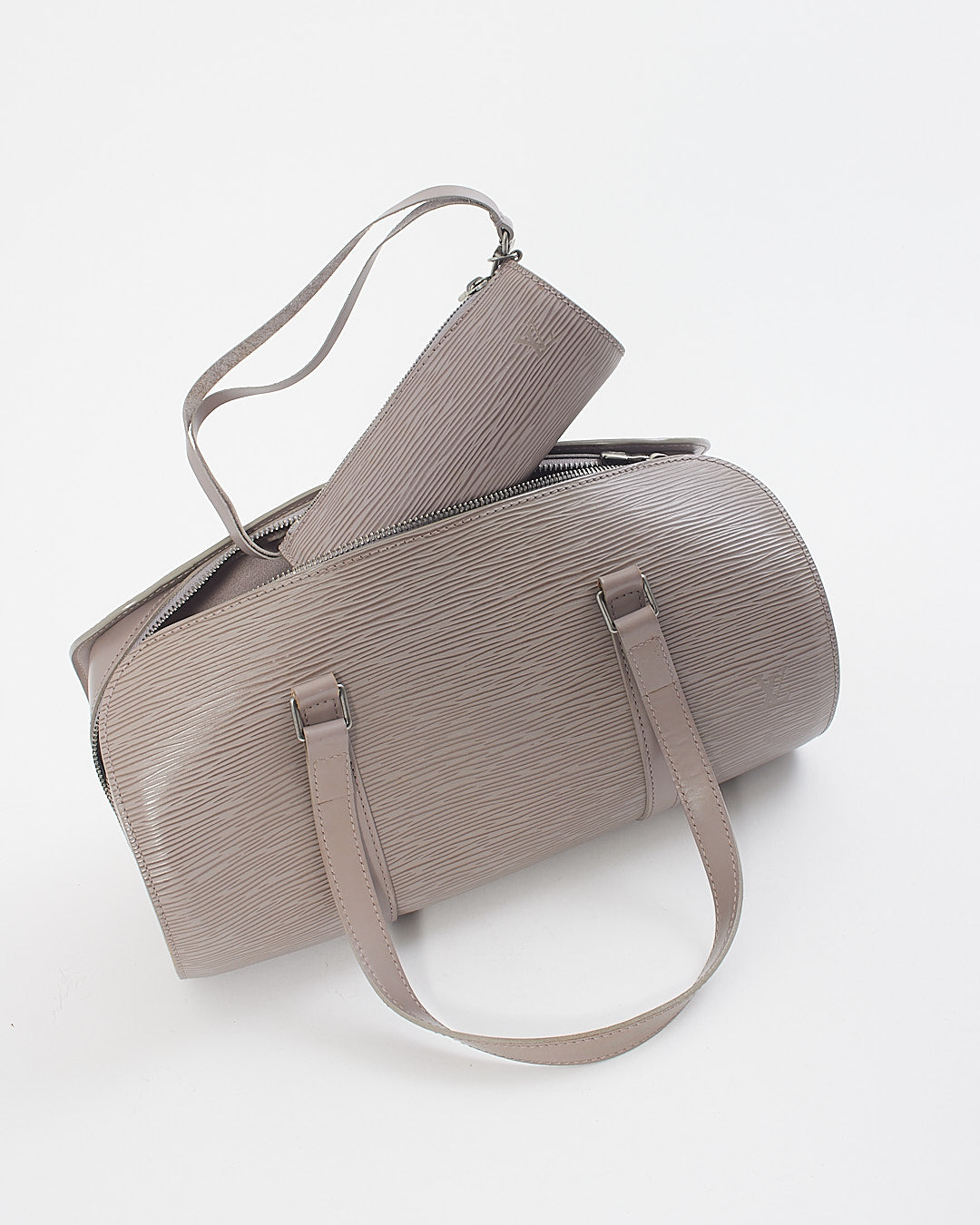 Louis Vuitton Grey Taupe Epi Leather Papillon 30 with Mini