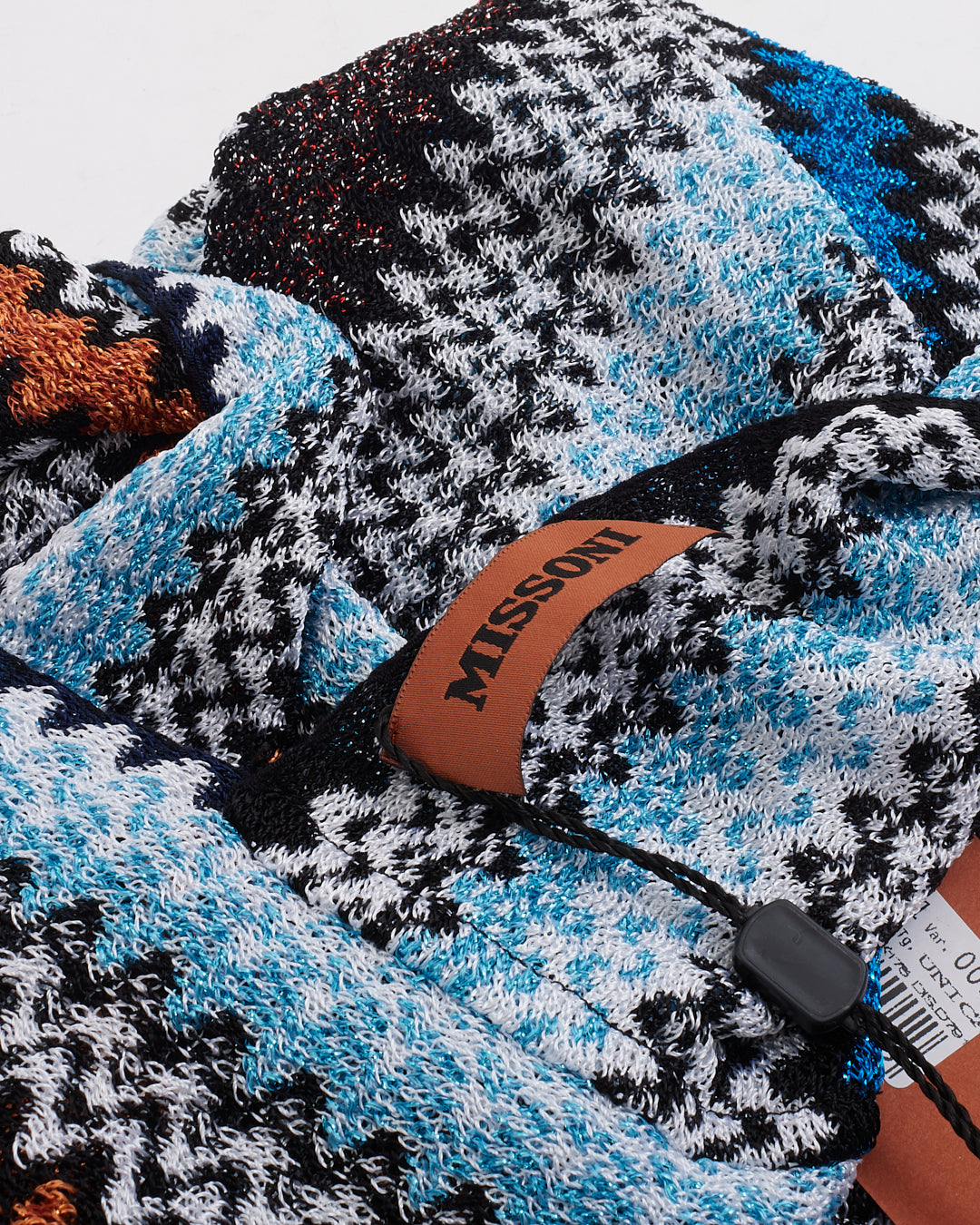 Missoni Blue Multi Zig Zag Wool Scarf