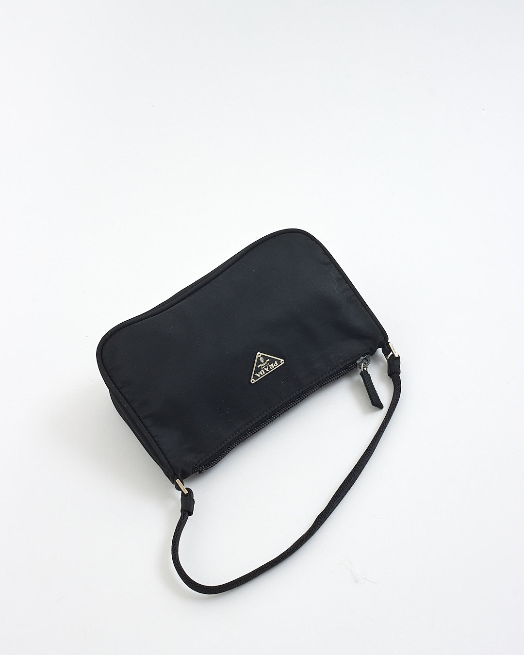 Prada Black Nylon Tessuto Mini Pochette Shoulder Bag