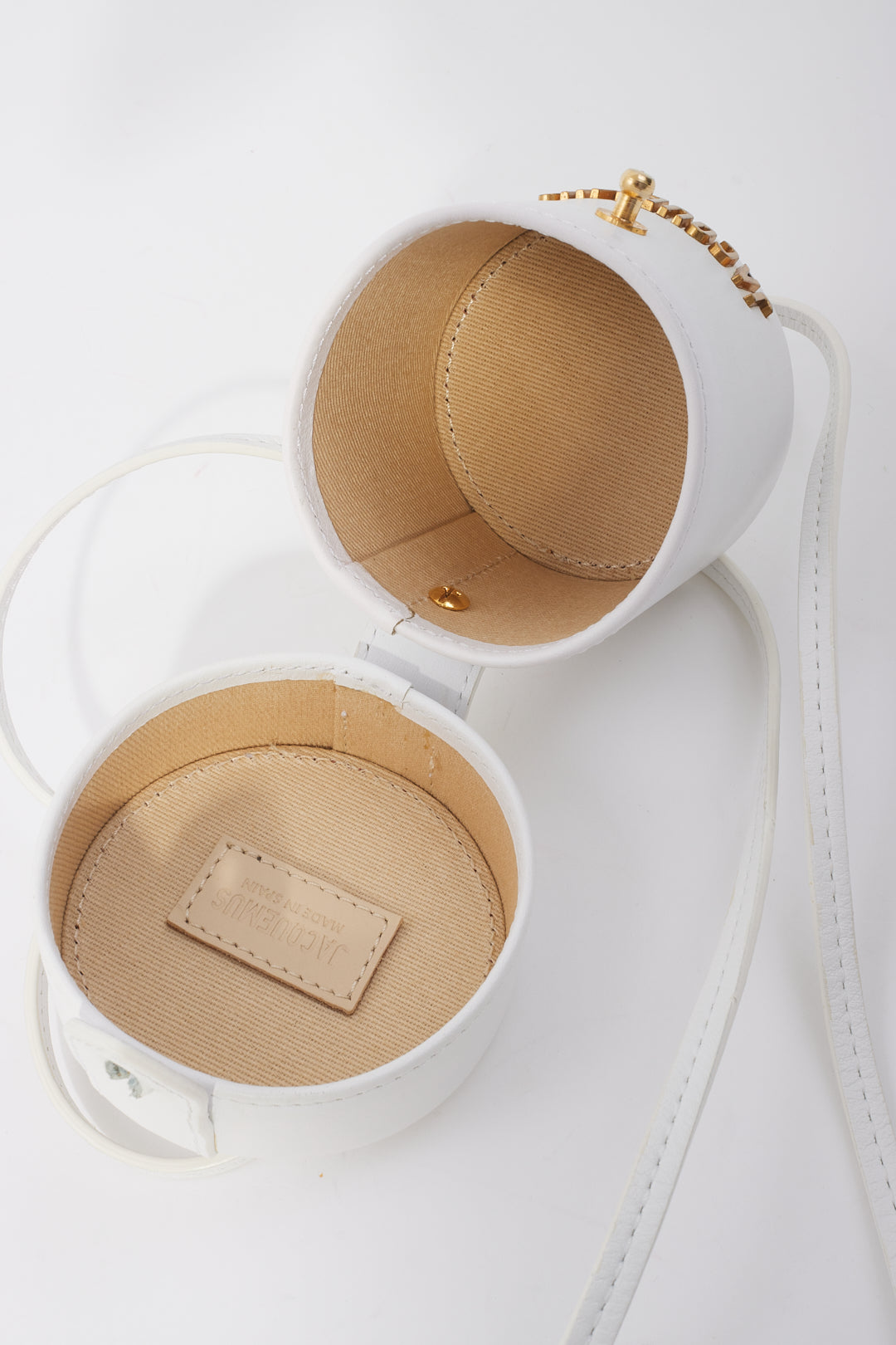 Jacquemus White Leather Mini Bucket Bag