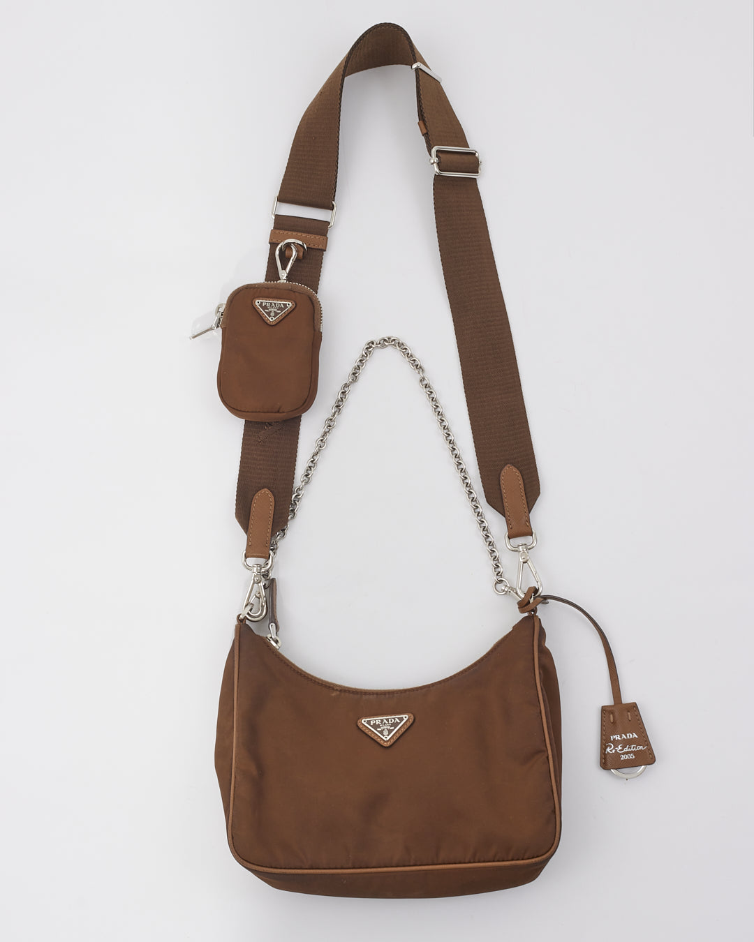 Explore a Prada Brown Re-Edition 2005 Re-Nylon bag Authenticated