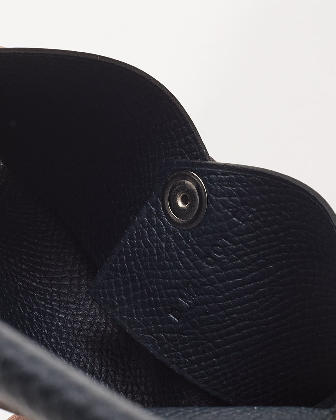 Hermes Black Leather Calvi Card Holder