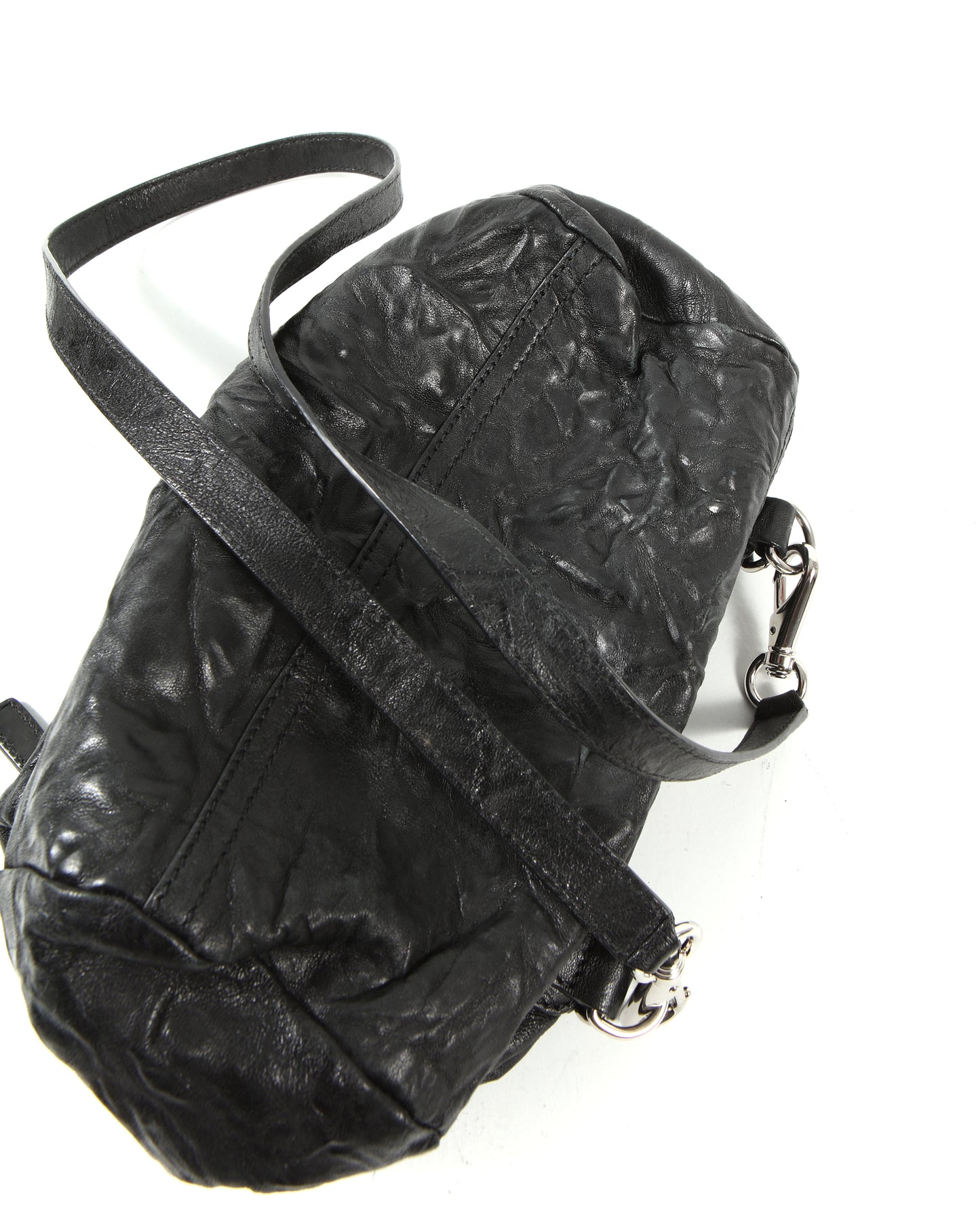 Givenchy Black Crinkled Leather Pandora Handle Bag