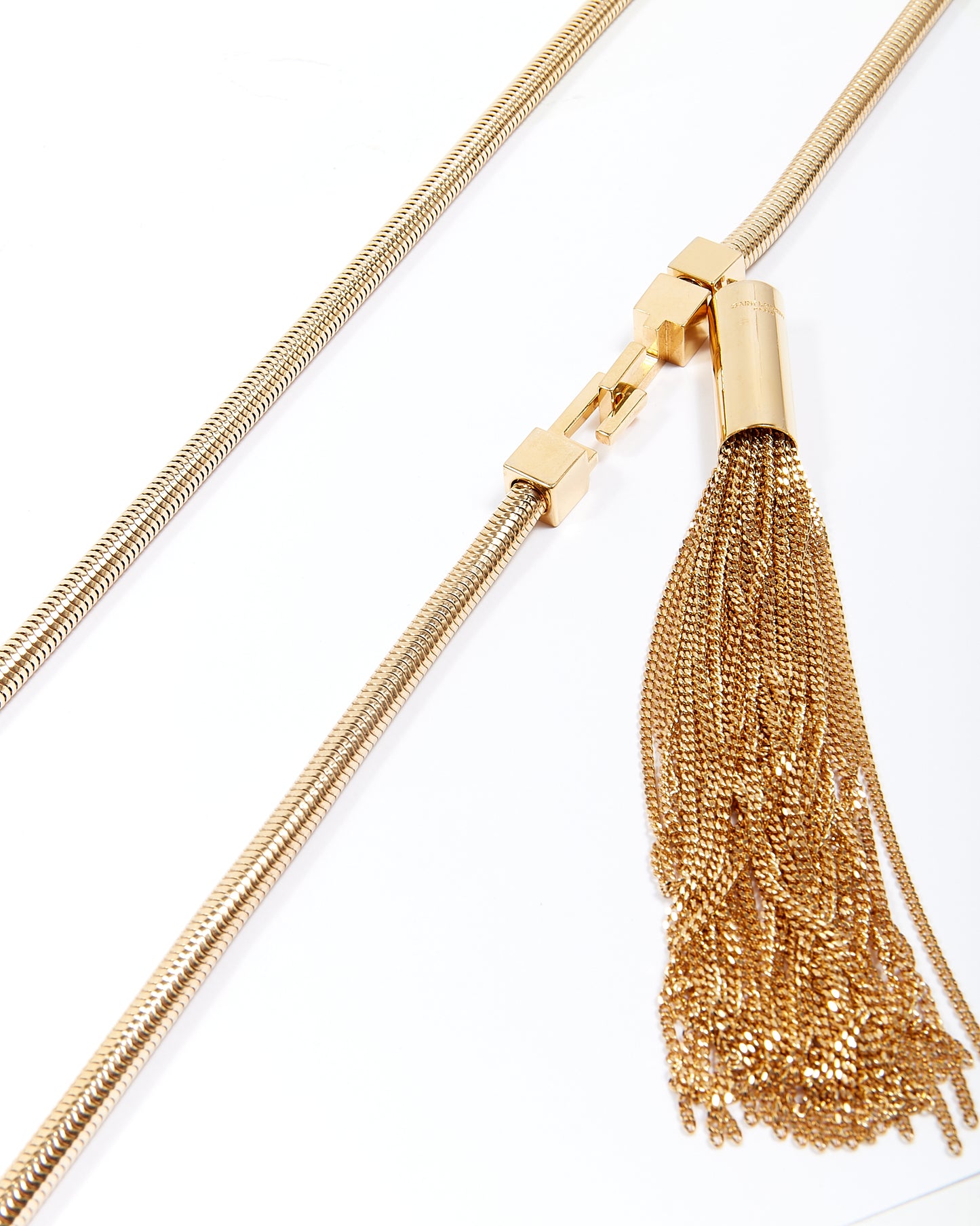 Saint Laurent Gold Tassel Long Necklace