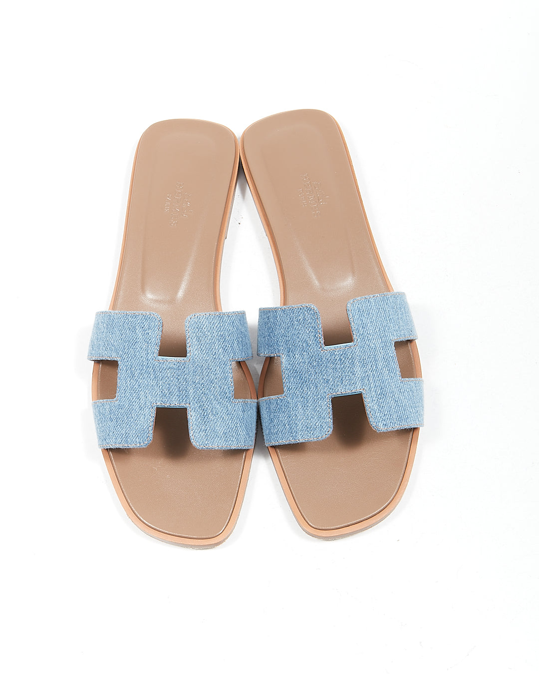 Hermes Blue Denim Oran Sandals - 40