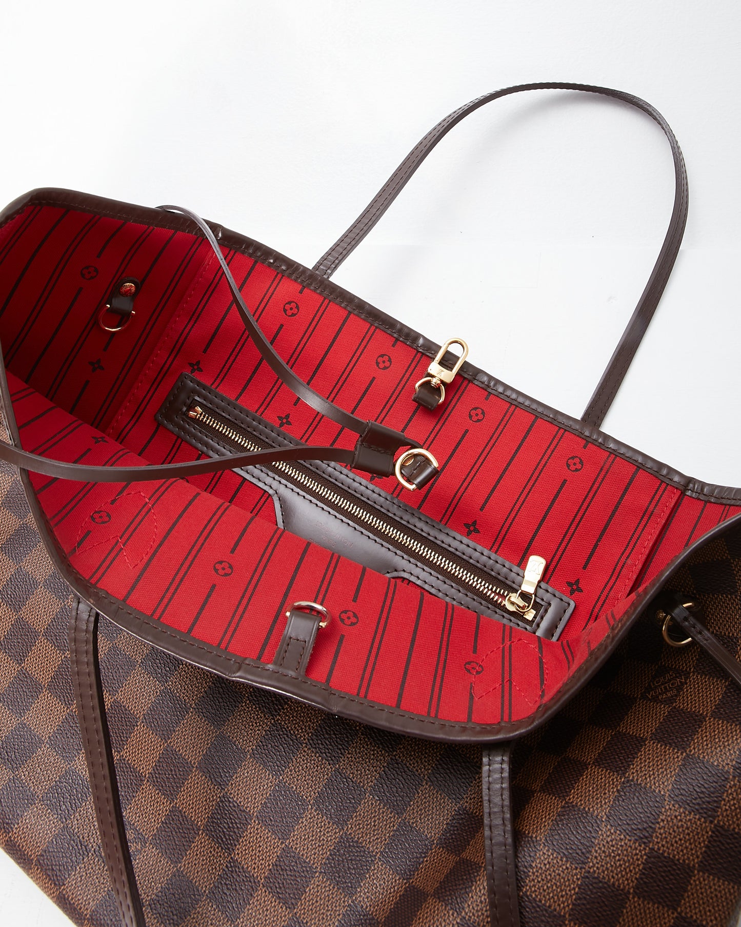 Louis Vuitton Damier Ebene Canvas Neverful MM Tote Bag