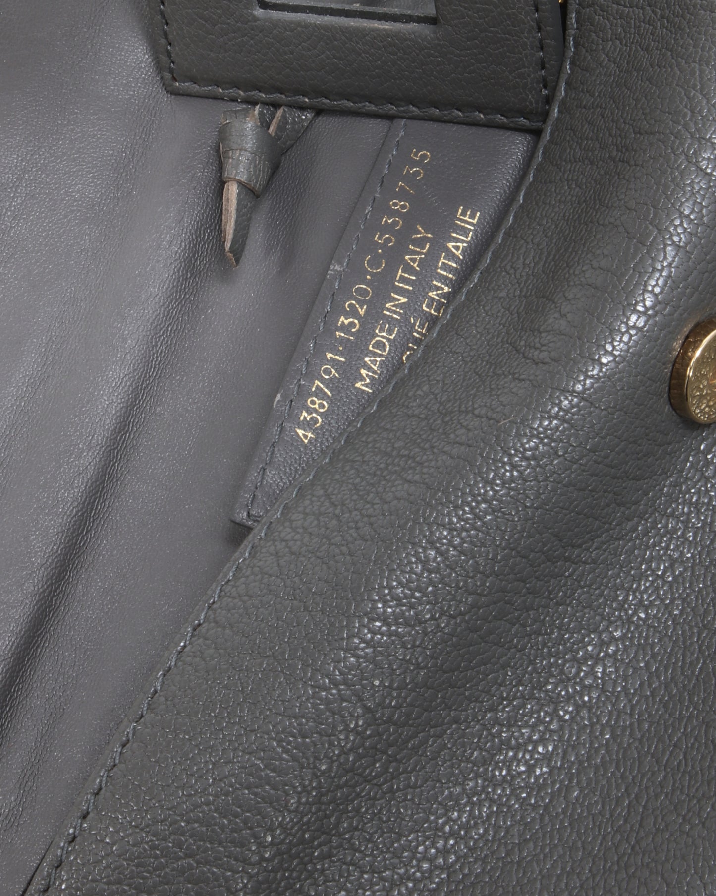 Balenciaga Grey Leather Motocross Metallic Edge Envelope Clutch