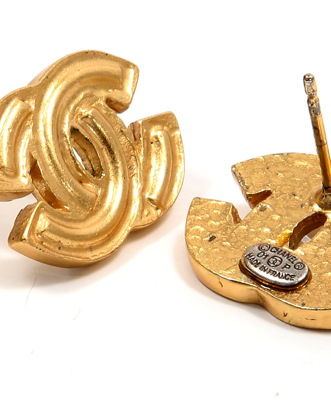 Chanel Gold CC Logo Earrings