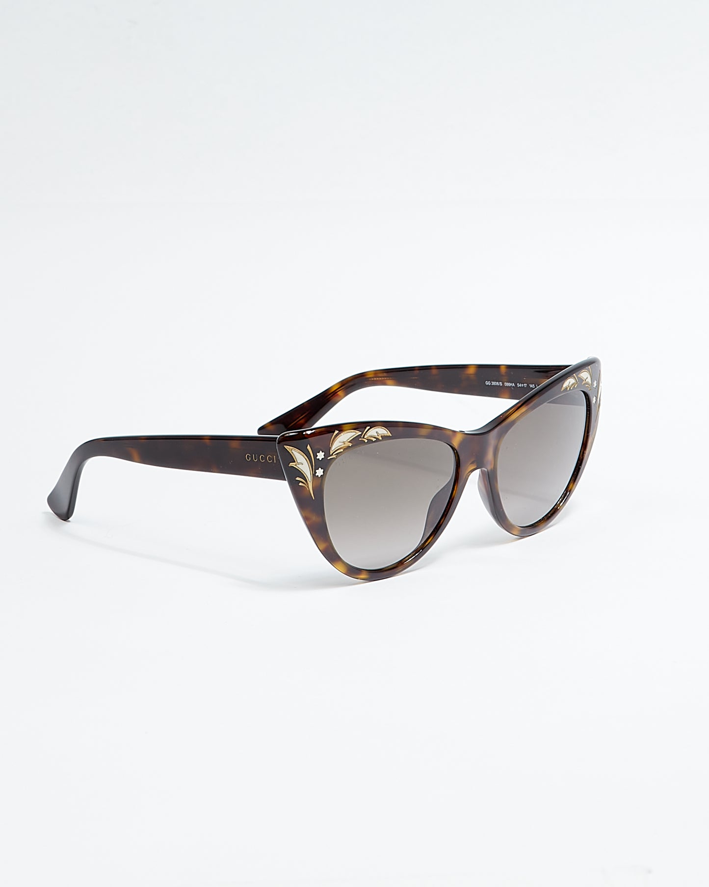 Lunettes de soleil Gucci marron écaille de chat œil de chat GG 3806