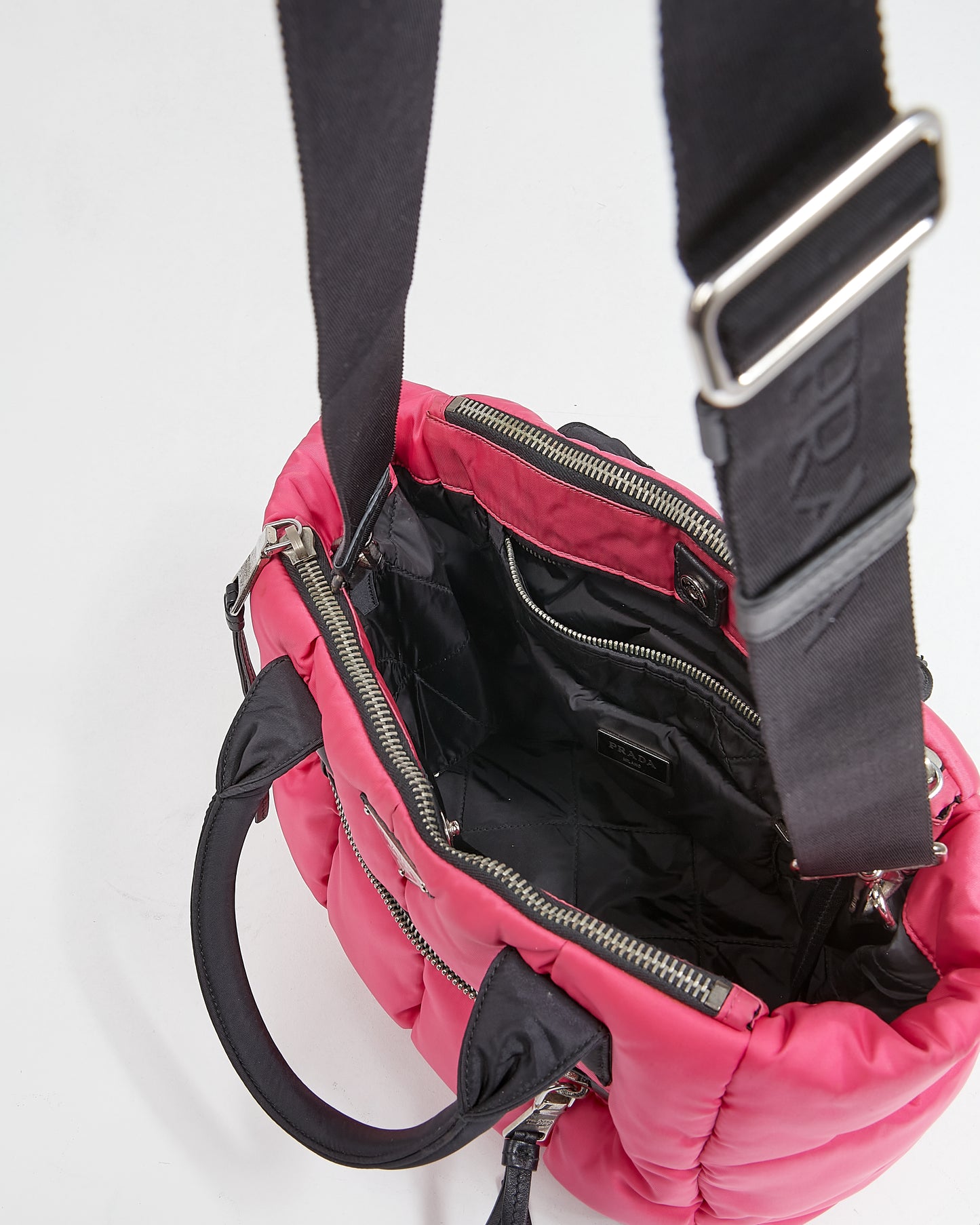 Prada Pink Nylon Tessuto Bomber Satchel