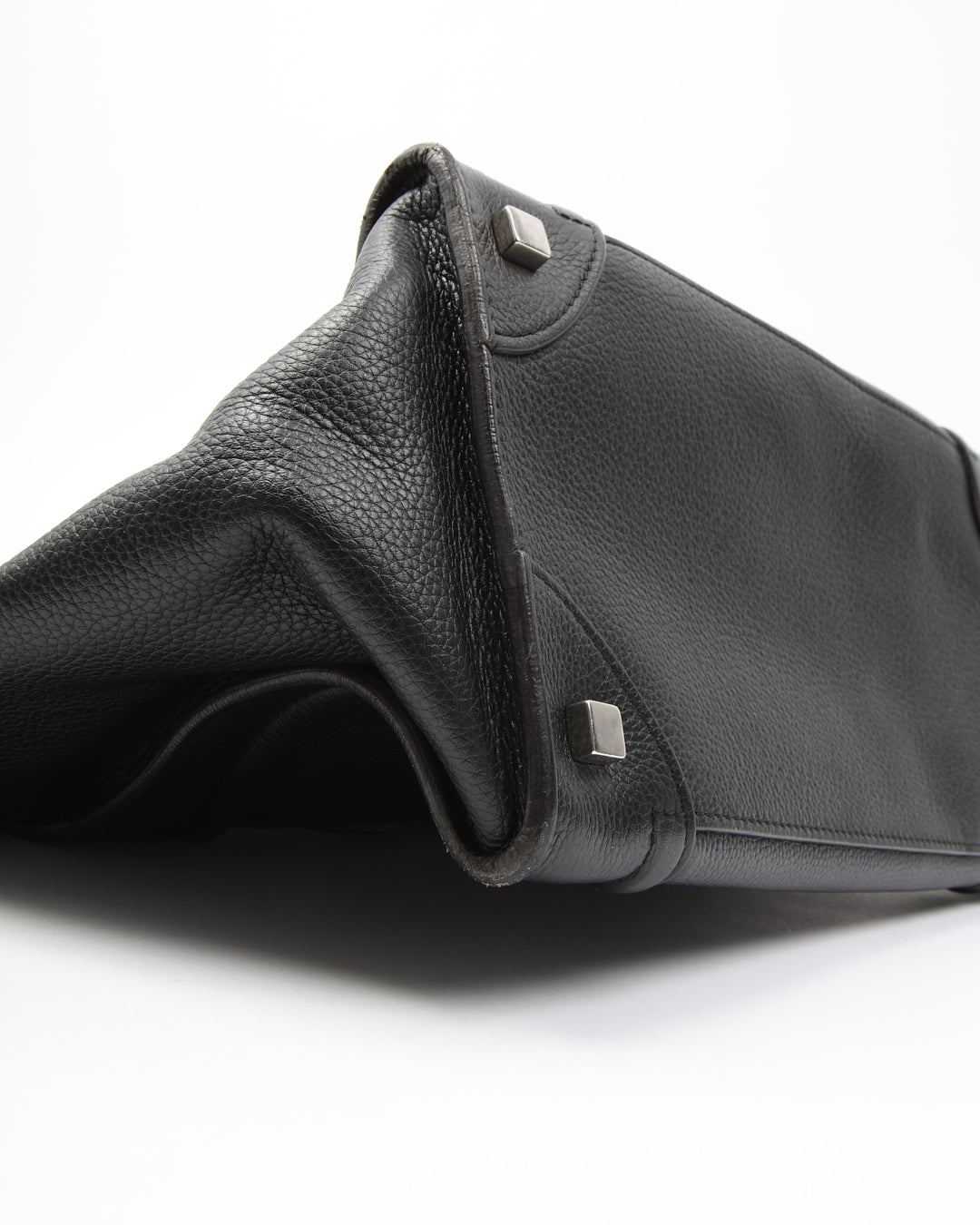 Celine Black Leather Micro Luggage Tote Bag