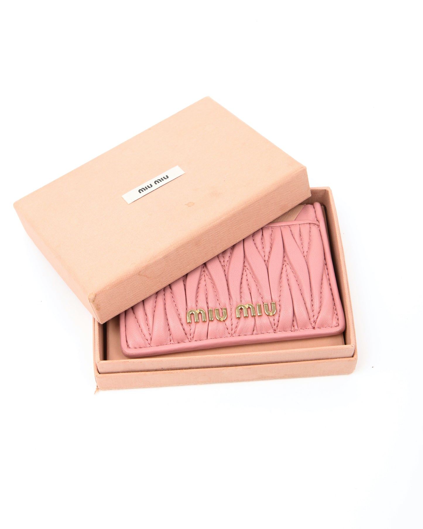 Porte-cartes Matelasse Gauffre rose Miu Miu