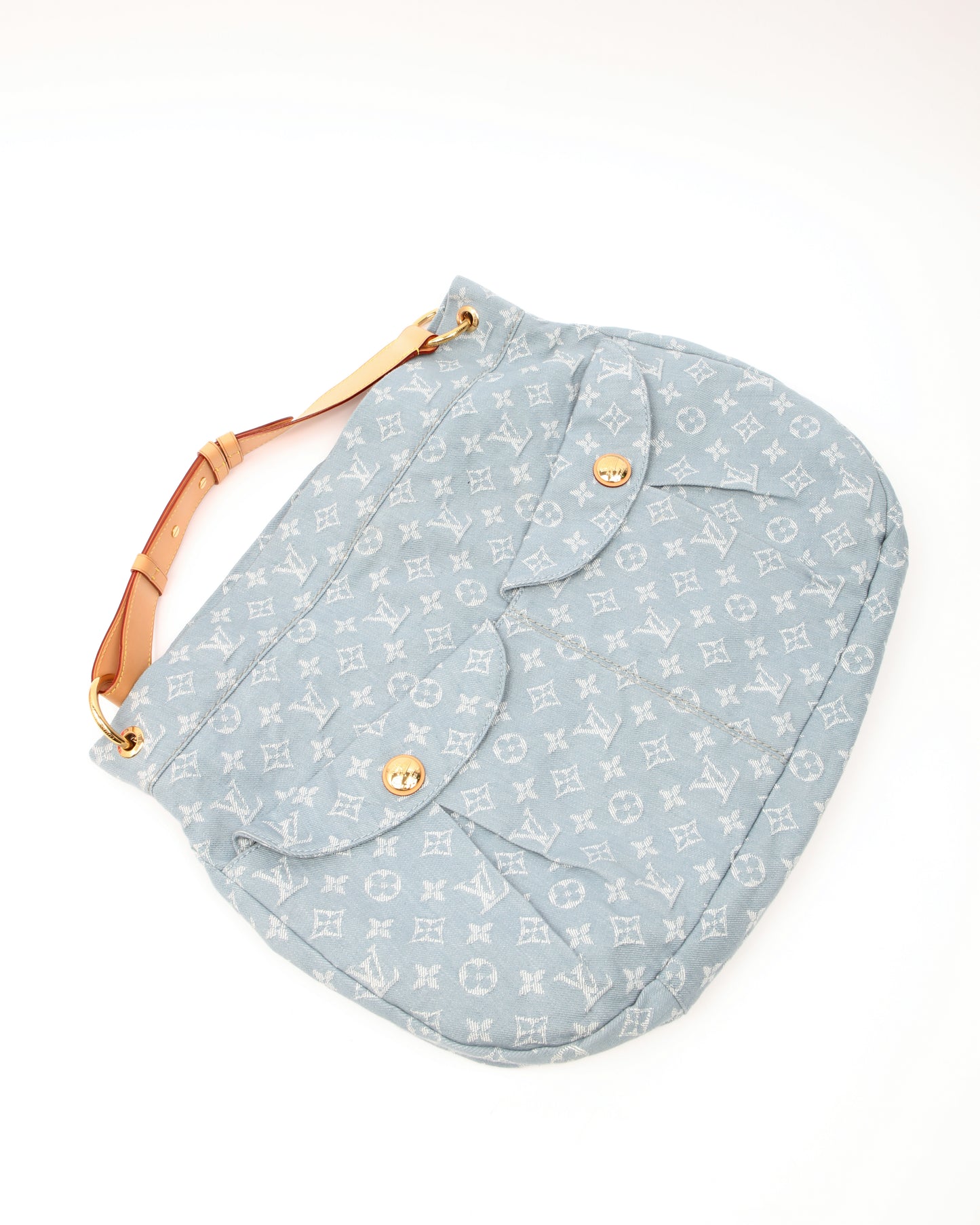 Louis Vuitton Sky Blue Denim Monogram Daily GM Shoulder Bag
