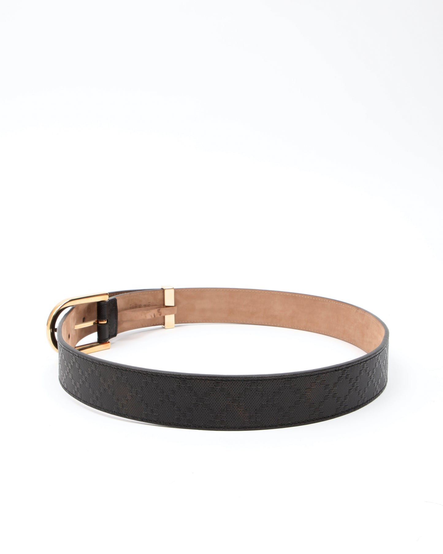Gucci Black Diamante Leather Belt - 80/32