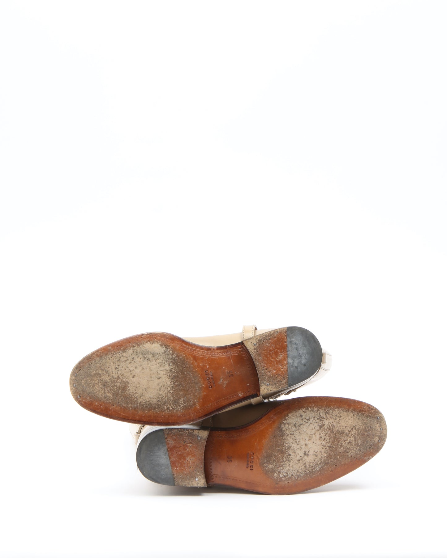 Gucci Taupe Leather Web Detail Riding Boots - 35