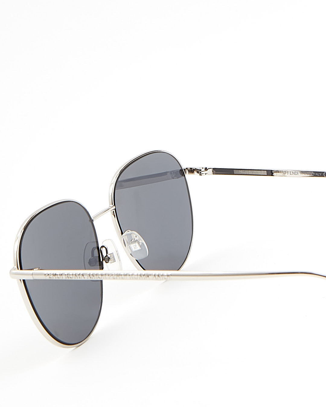 Lunettes de soleil Fendi à monture en métal argenté FF0379