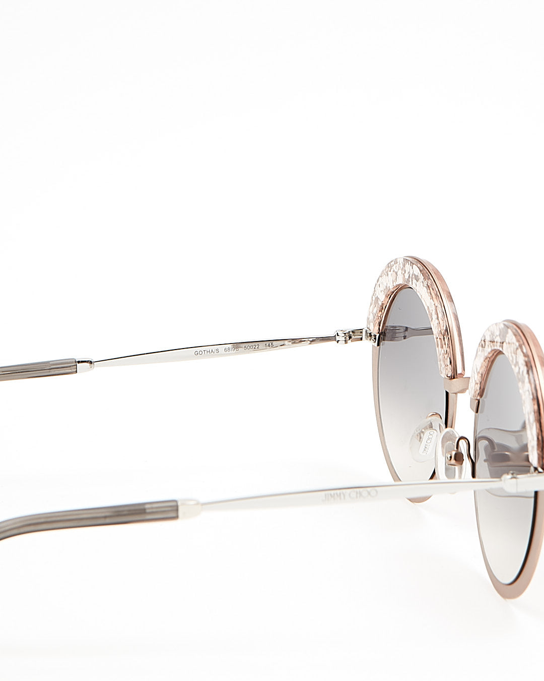 Jimmy Choo Lunettes de soleil rondes GOTHA/S à paillettes or rose
