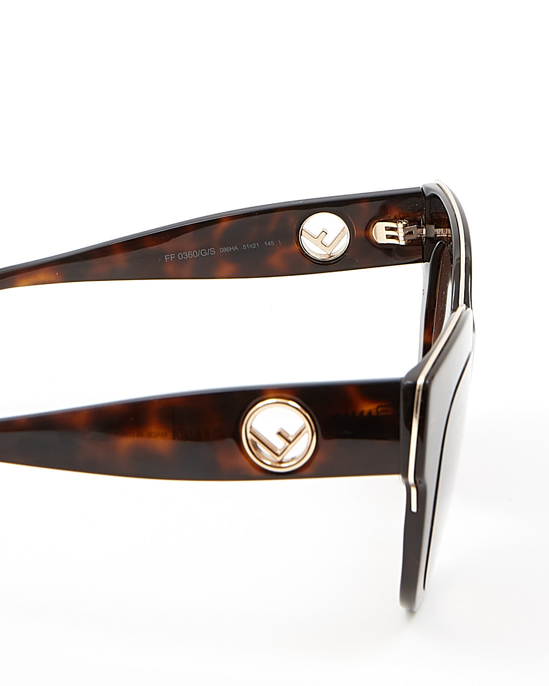 Fendi Lunettes de soleil œil de chat marron écaille FF0360