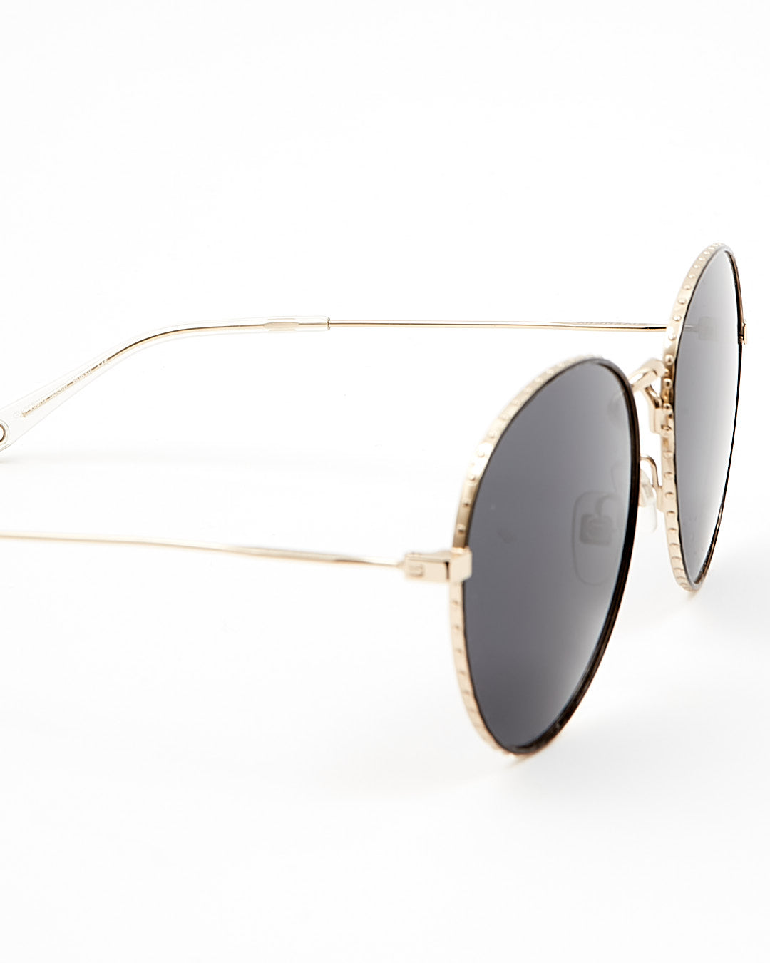 Lunettes de soleil rondes surdimensionnées Givenchy à monture dorée et verres noirs GV7089