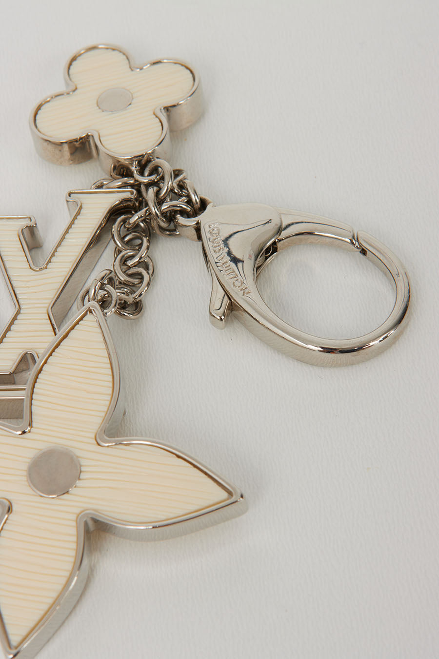 Louis Vuitton White Epi Bijoux Sac Fleur De Monogram Bag Charm