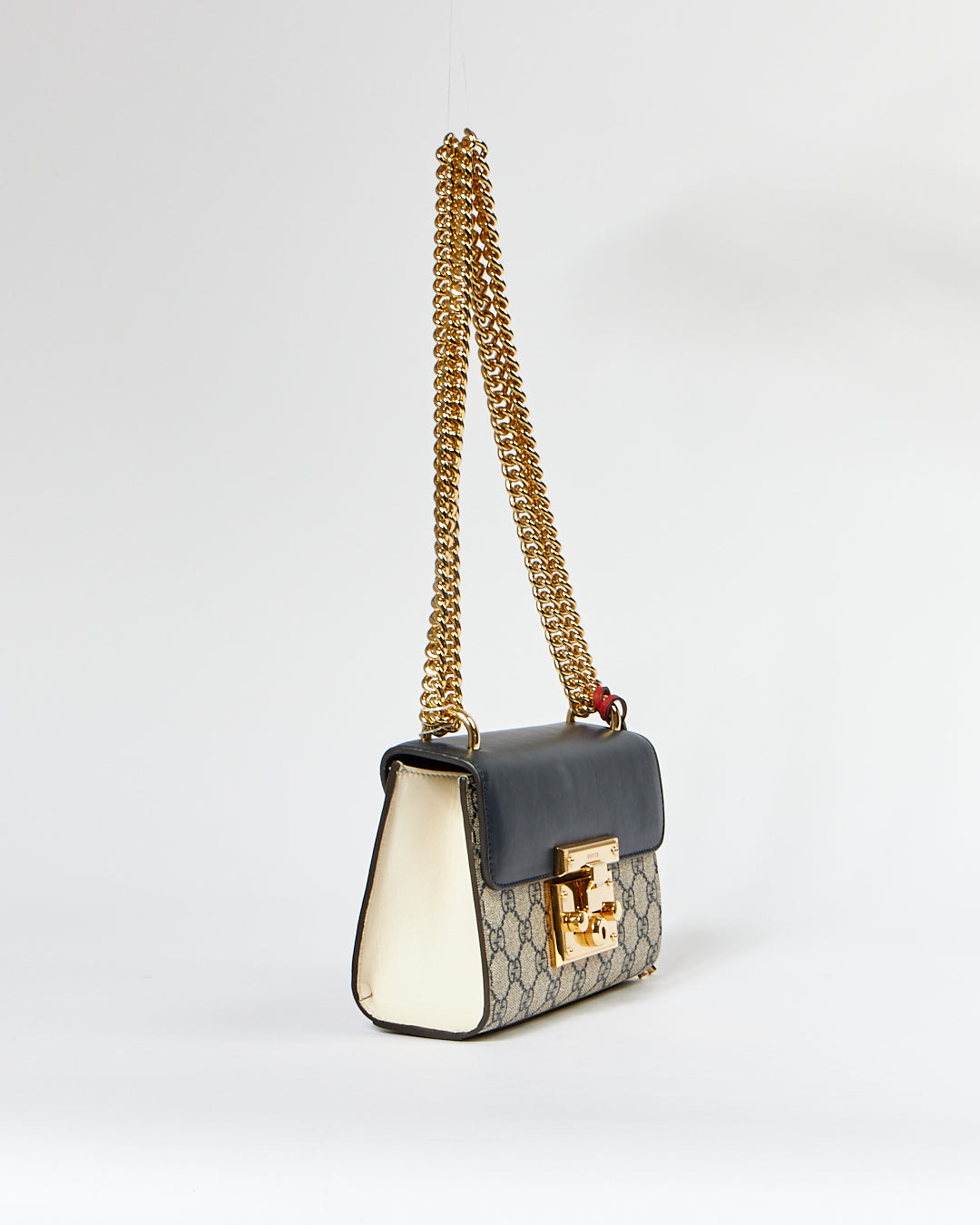 Gucci GG Supreme Navy/Cream Canvas & Leather Paddlock Small Bag