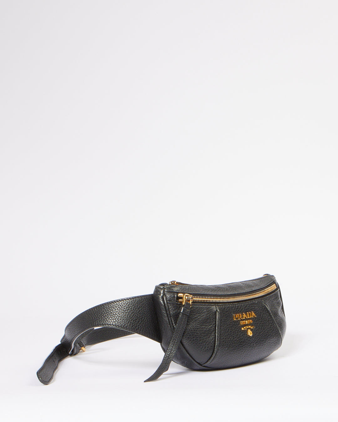 Prada Black Daino Vitello Leather Belt Bag