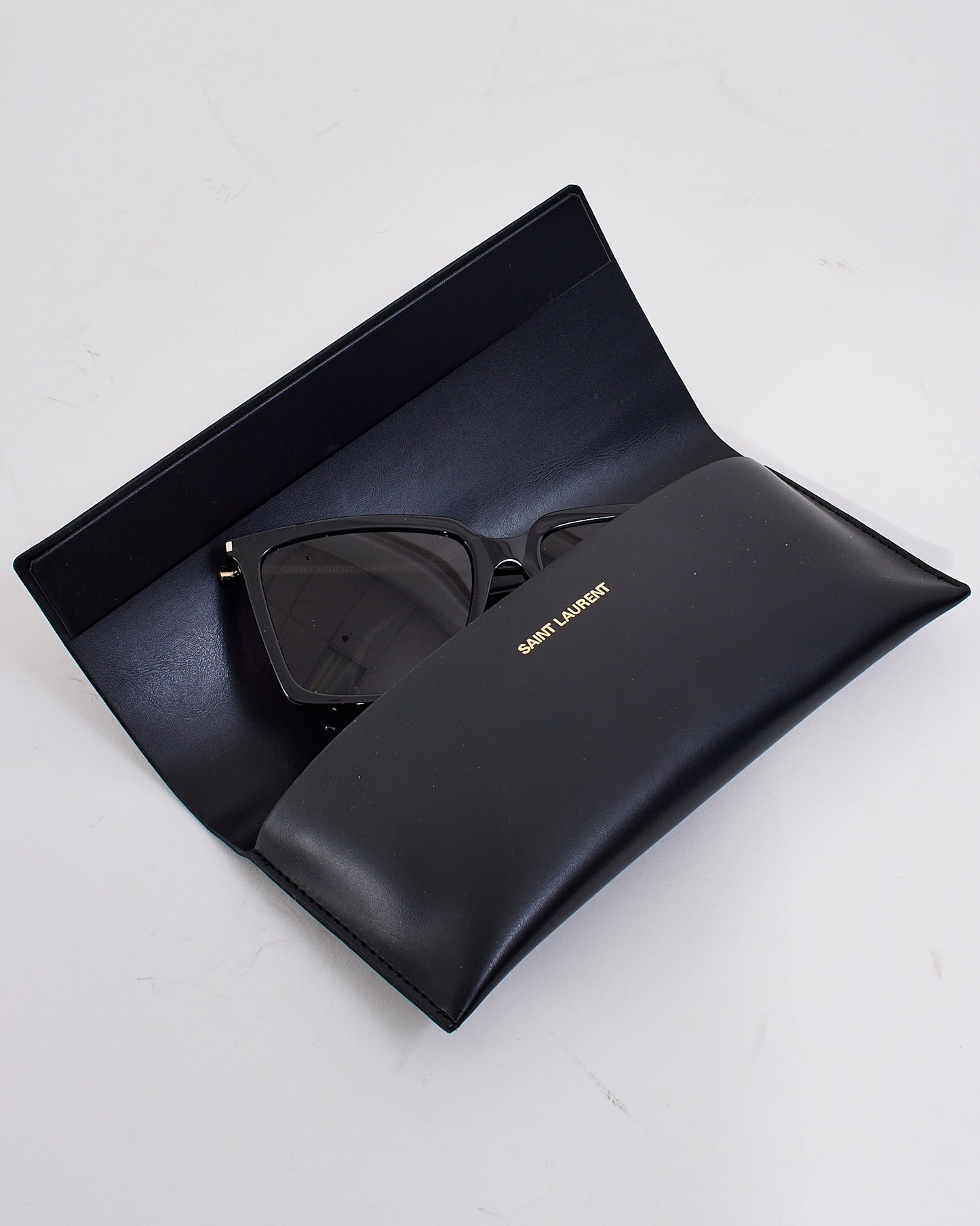 Saint Laurent Black Acetate Square Sunglasses SL474