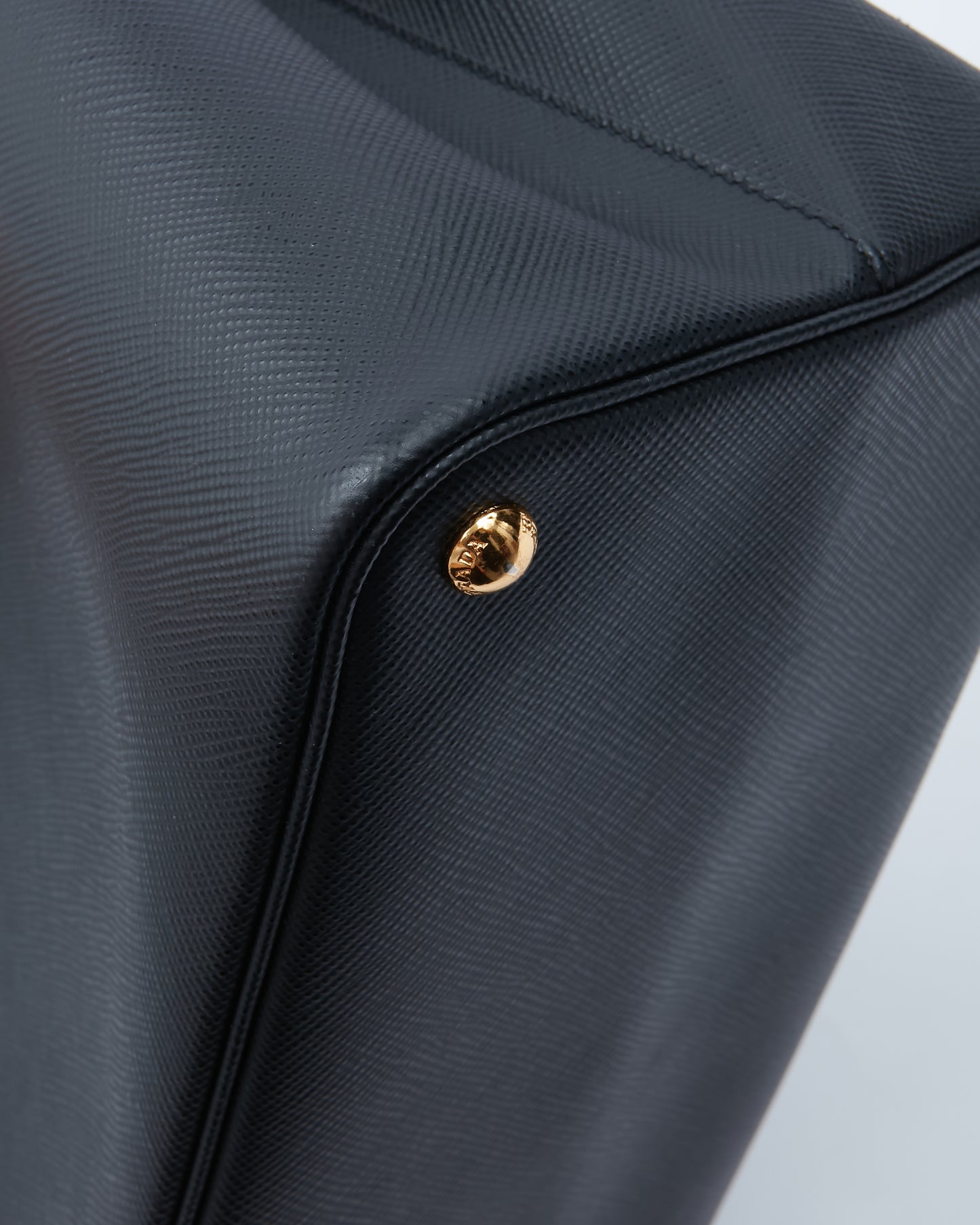 Prada Black Saffiano Leather Cuir Double Large Tote Bag