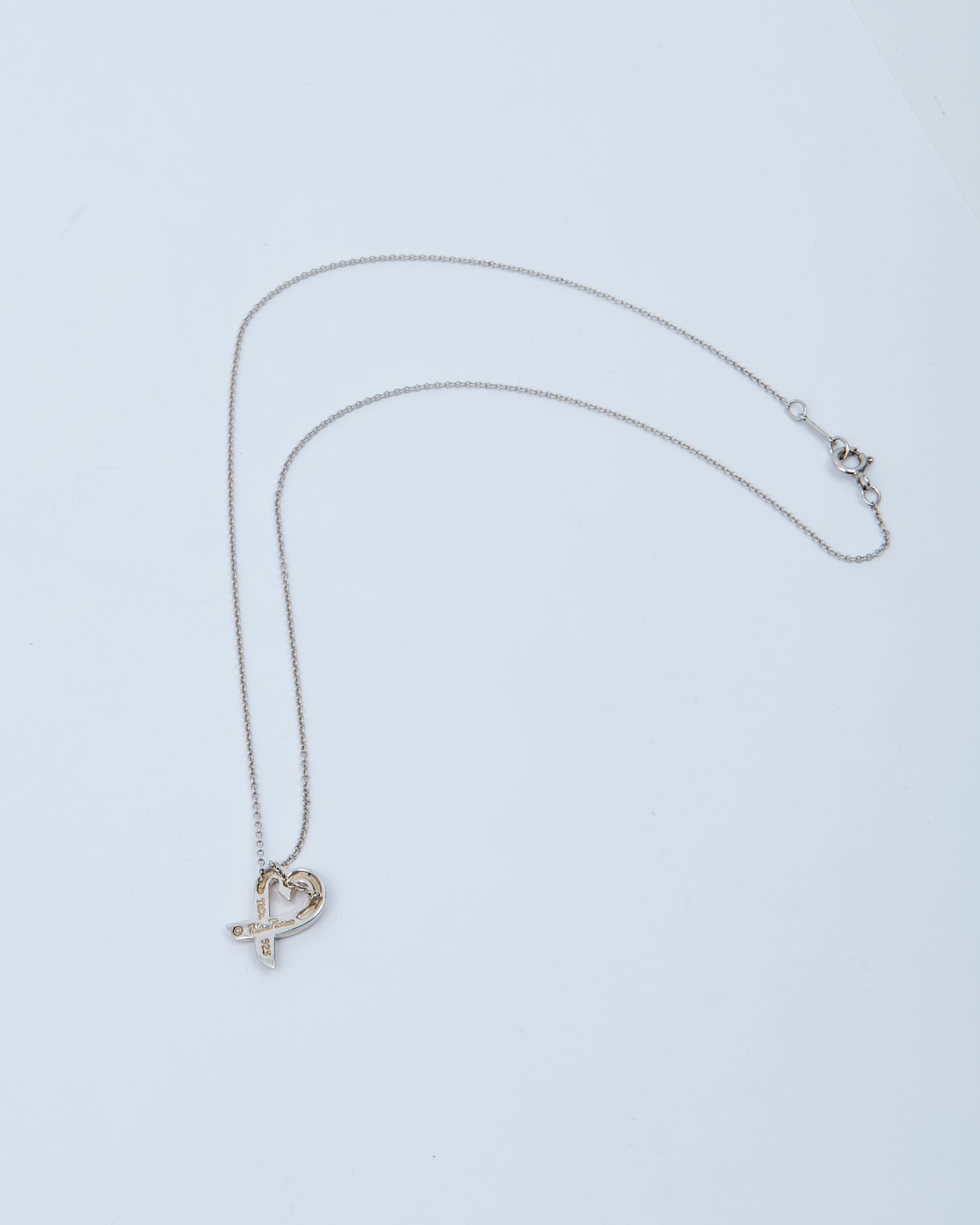 Collier Tiffany en argent sterling Paloma Picasso avec cœur aimant