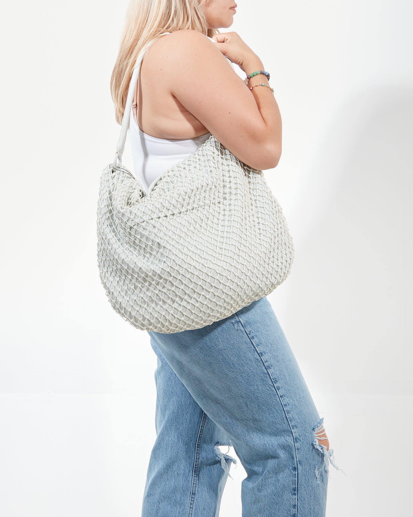 Maison Margiela Off White Fishnet Shoulder Bag