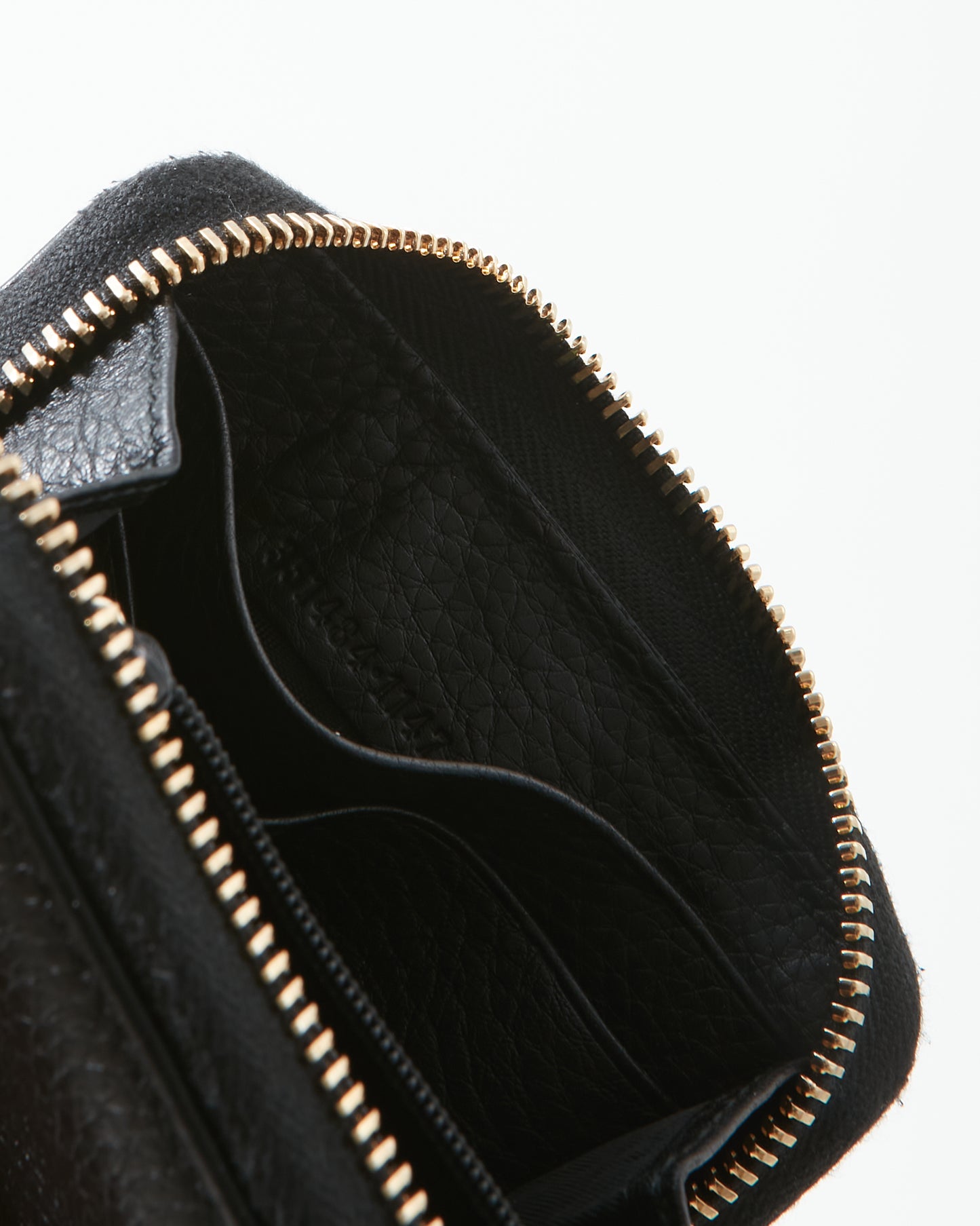 Gucci Black Pebbled Leather Small Zippy Wallet