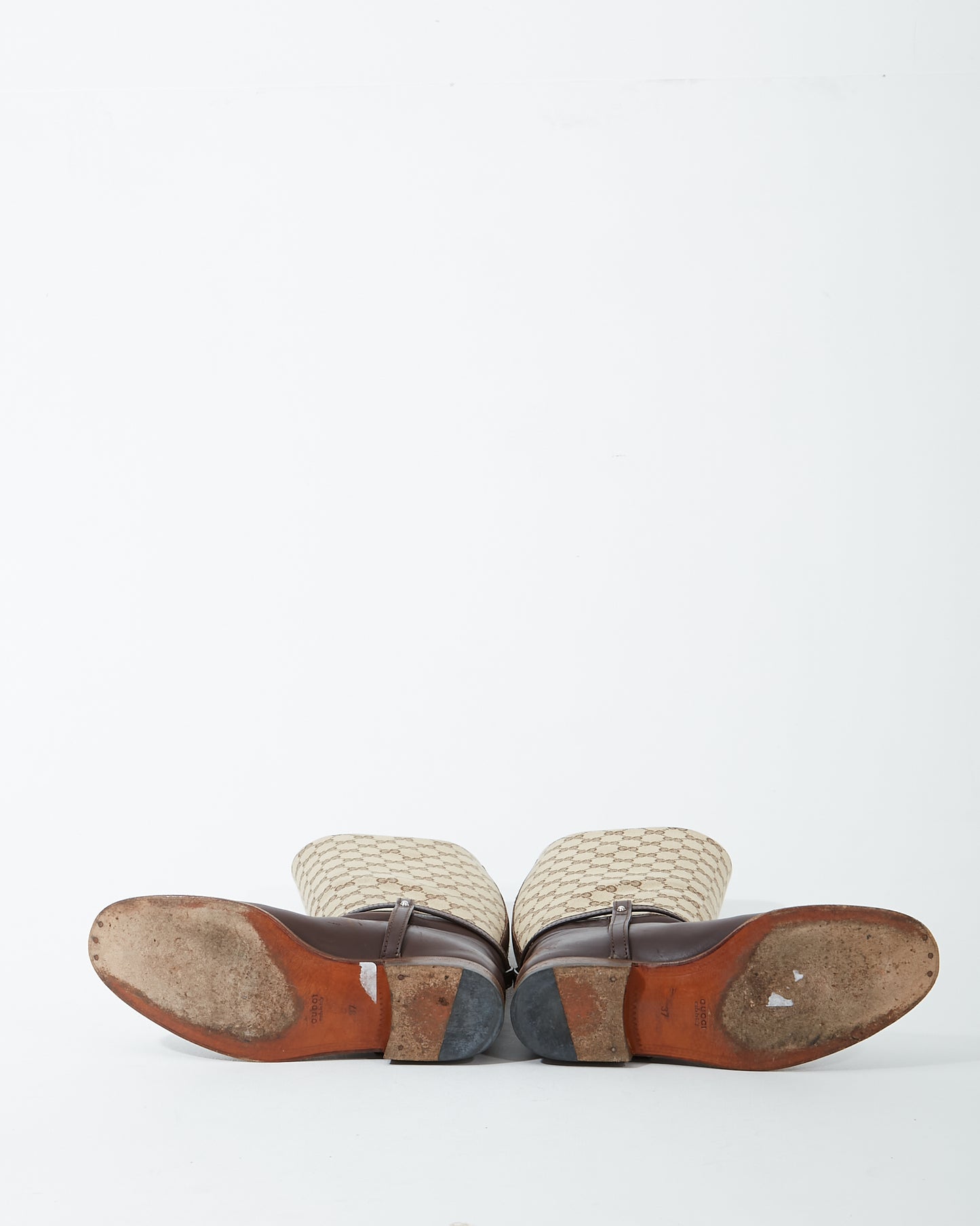 Gucci Brown Original GG Canvas Riding Boots - 35