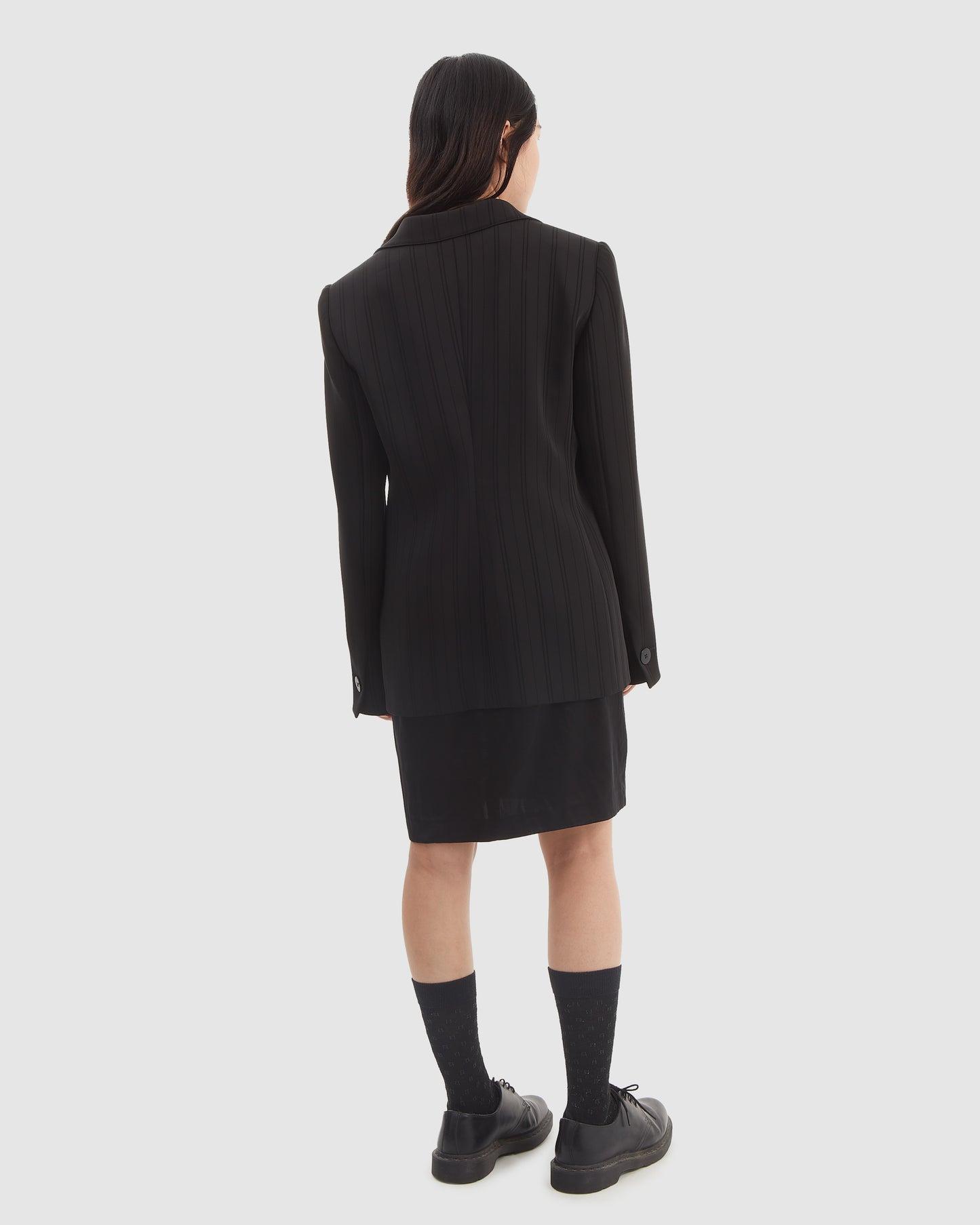 Armani Black Stripe Tuxedo Blazer - 12