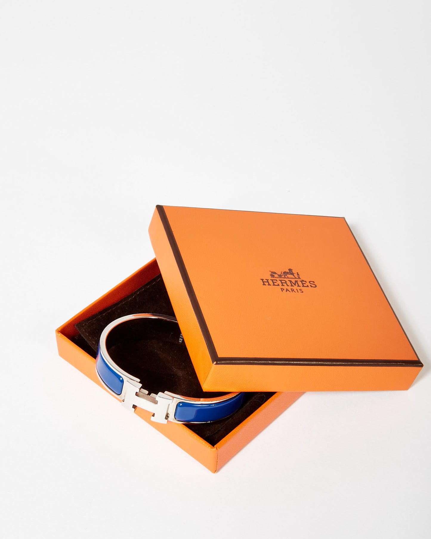 Hermes Royal Blue Palladium Clic Clac Small H Bracelet